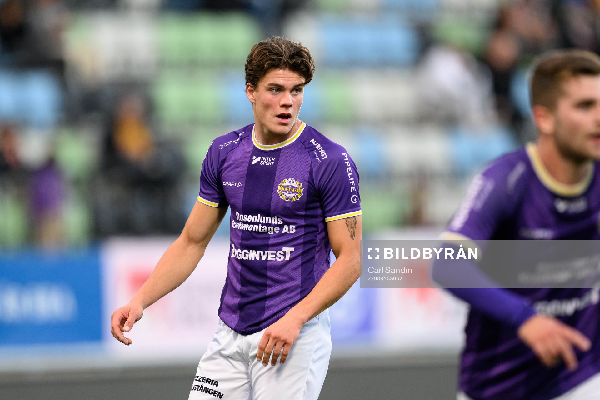IK Tords William Neth under fotbollsmatchen i Svenska Cupen mellan IK Tord och Helsingborg den 31 augusti 2022 i Jönköping. 