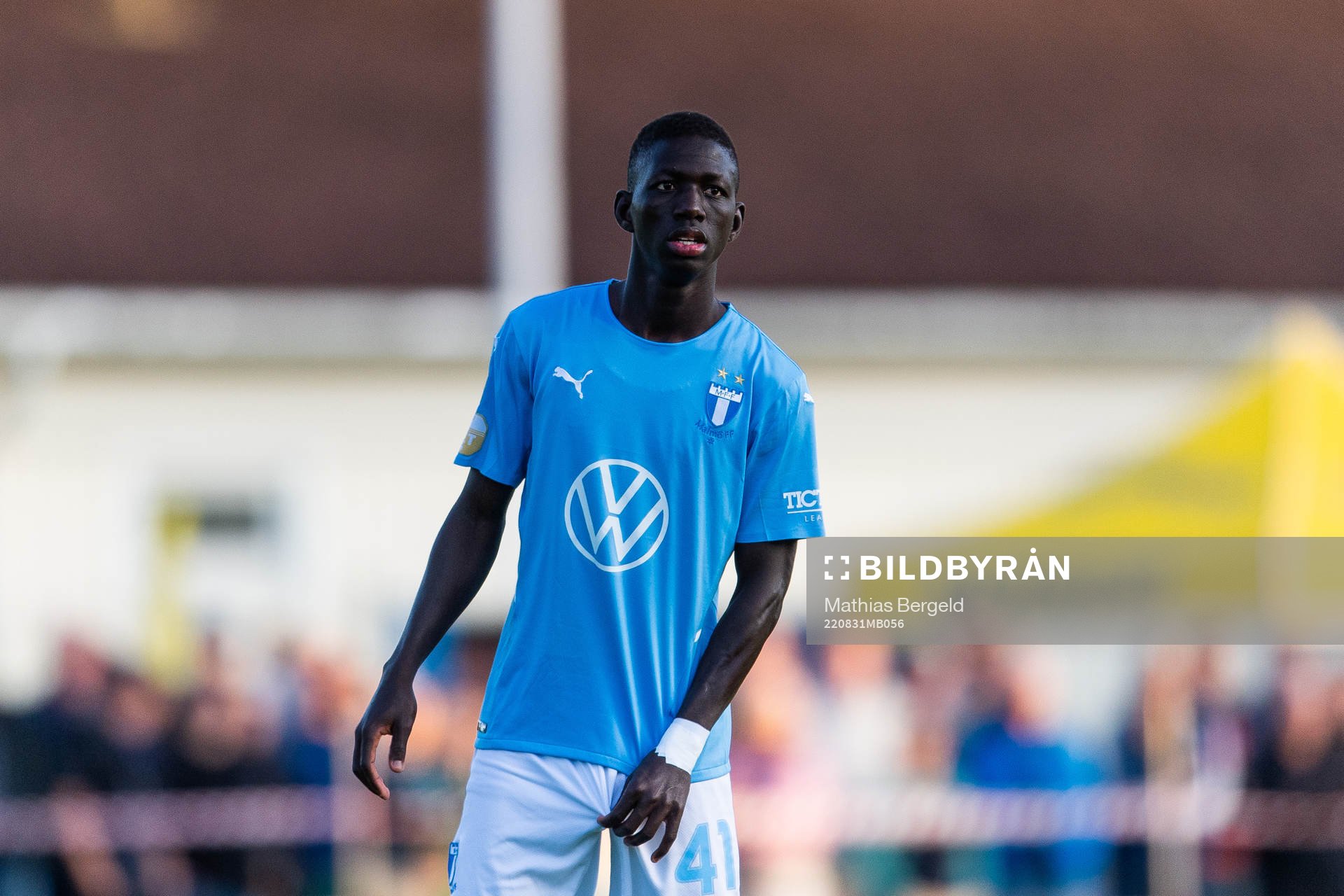 Malmö FFs Mamadou Ousmane Diagne under fotbollsmatchen i Svenska Cupen mellan Brålanda och Malmö FF den 31 augusti 2022 i Brålanda. 
