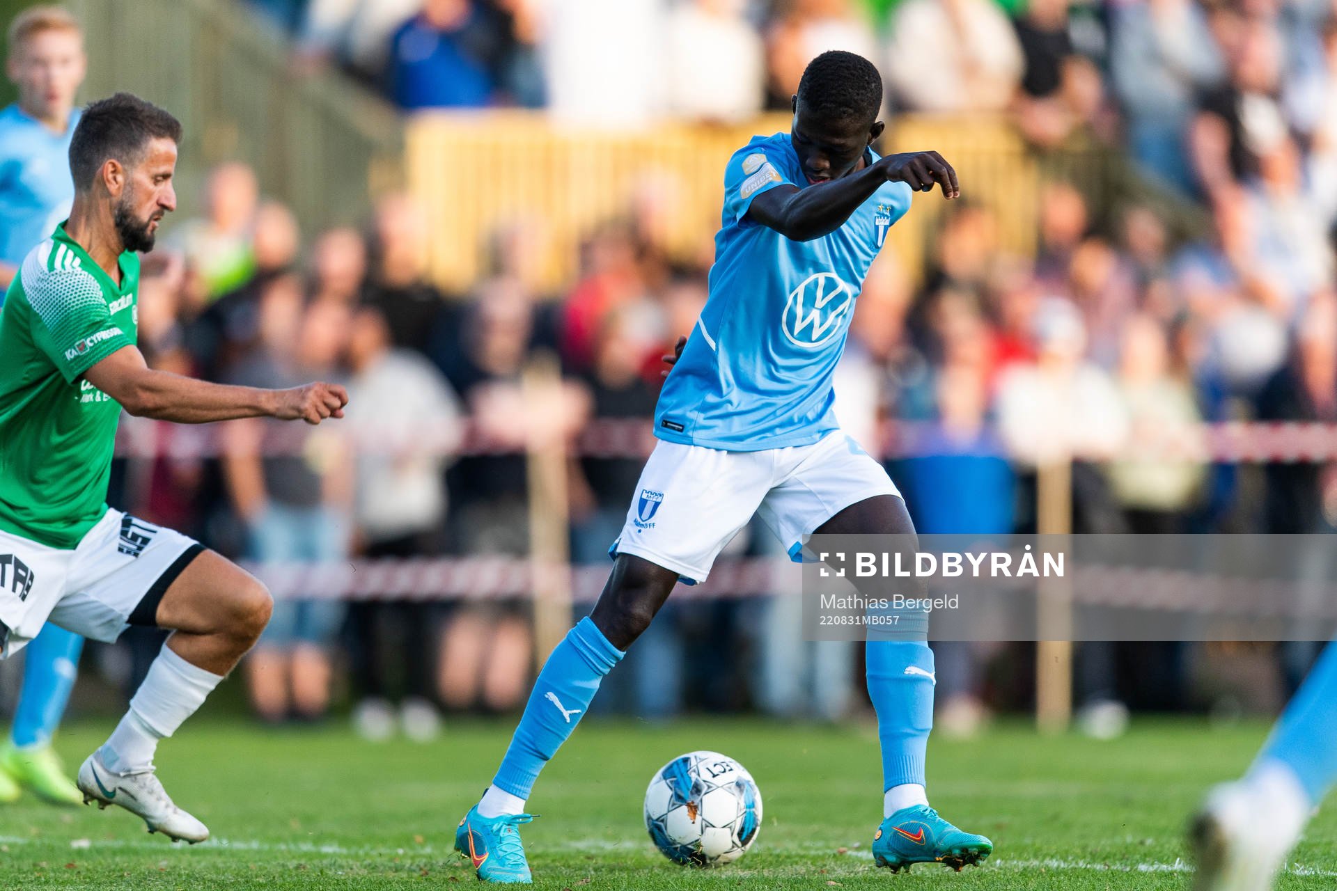 Malmö FFs Mamadou Ousmane Diagne under fotbollsmatchen i Svenska Cupen mellan Brålanda och Malmö FF den 31 augusti 2022 i Brålanda. 