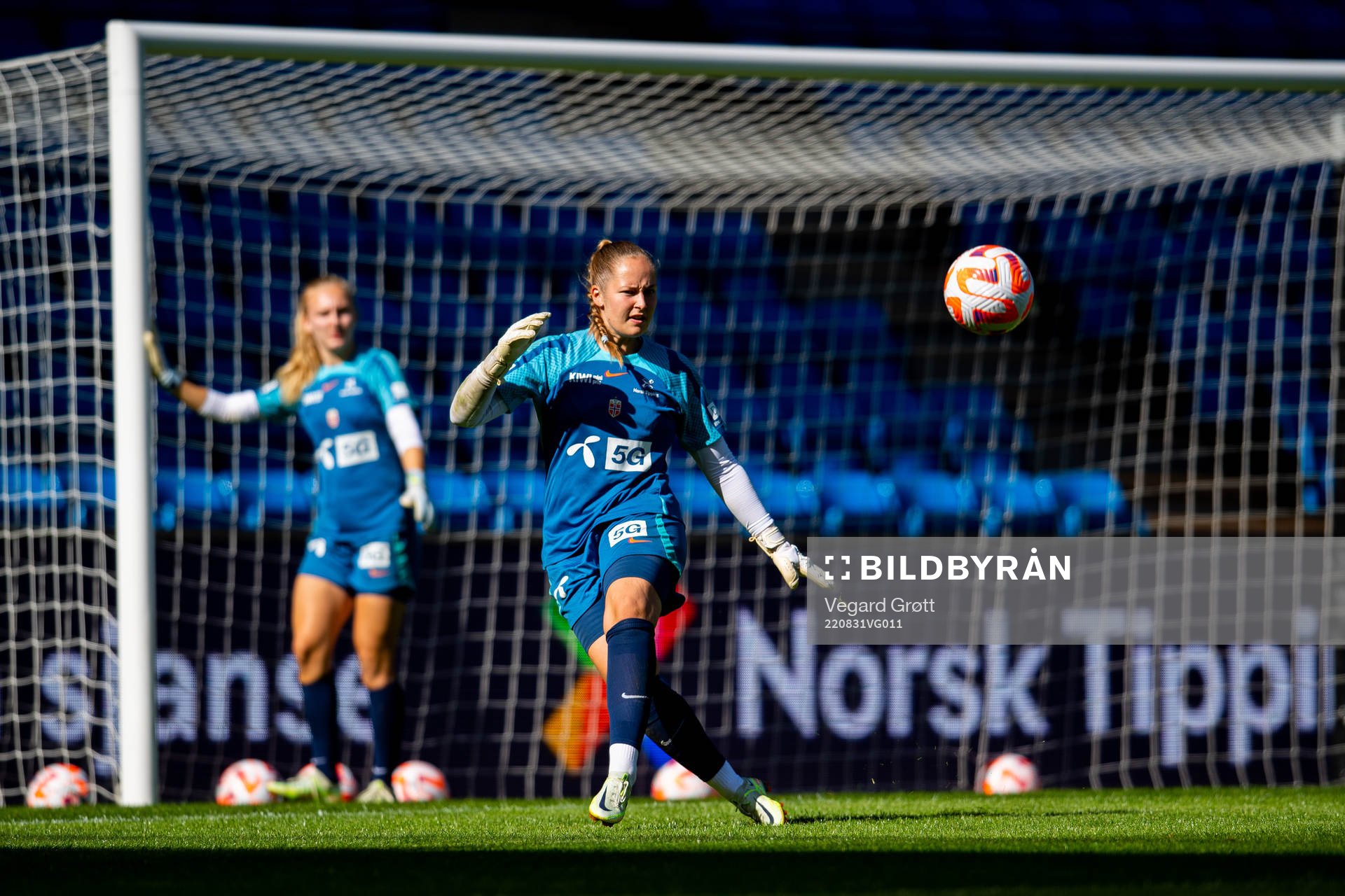 Goalkeeper Aurora Mikalsen of the Norwegian women's