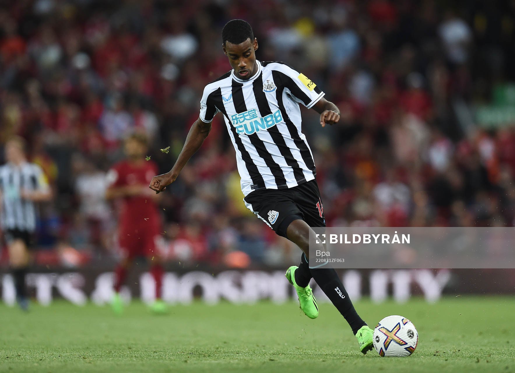 Alexander Isak of Newcastle United during the Premier League match between Liverpool and Newcastle United on August 31 2022 in Liverpool.