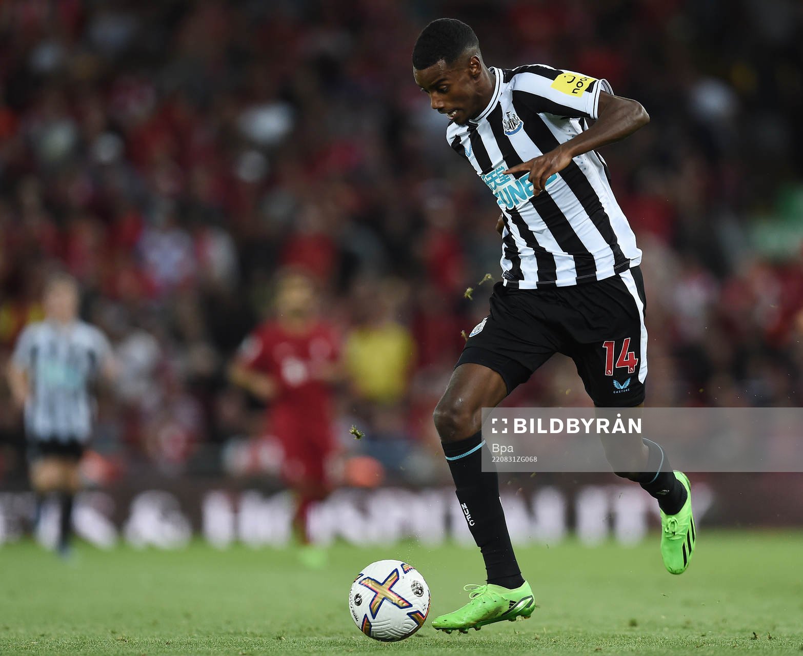 Alexander Isak of Newcastle United during the Premier League match between Liverpool and Newcastle United on August 31 2022 in Liverpool.