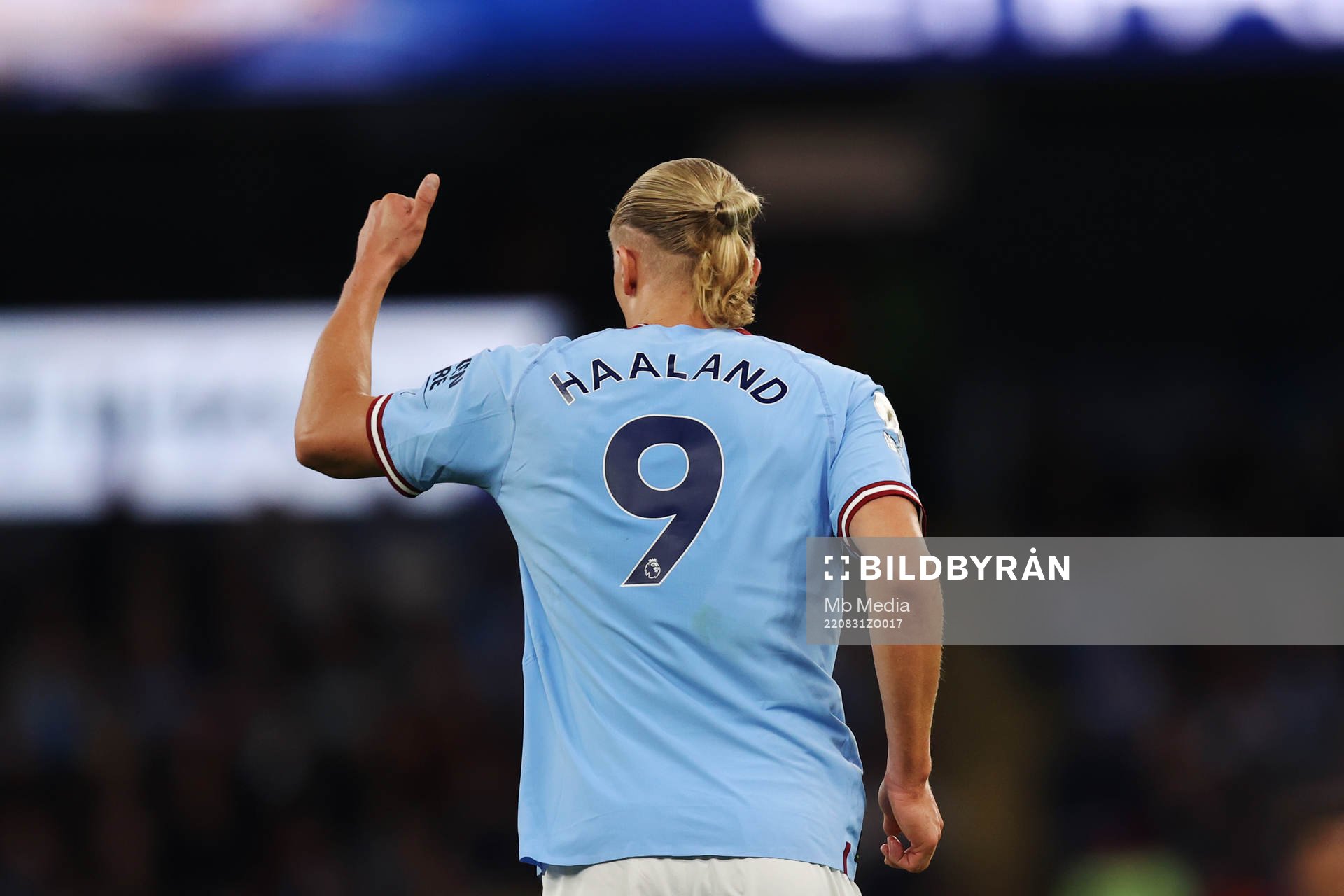 Erling Braut Haaland of Manchester City during the Premier League match between Manchester City and Nottingham Forest on August 31 2022 in Manchester.