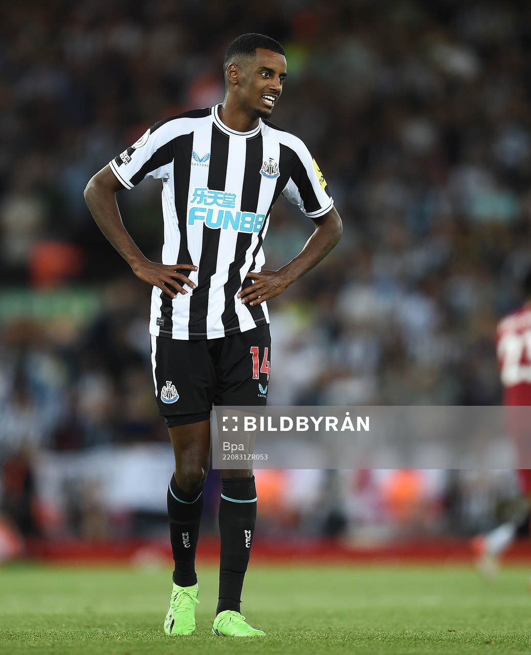 Alexander Isak of Newcastle United during the Premier League match between Liverpool and Newcastle United on August 31 2022 in Liverpool.