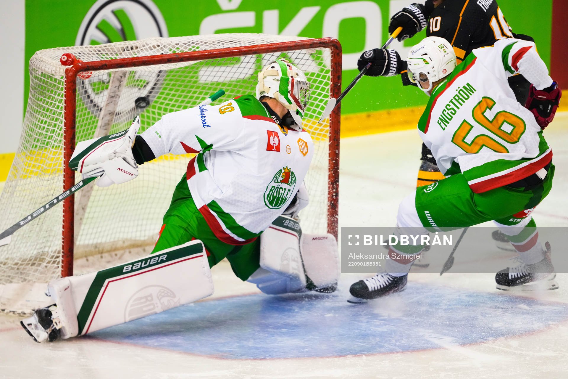 Bartosz Fraszko of Katowice scores the 3-1 goal behind