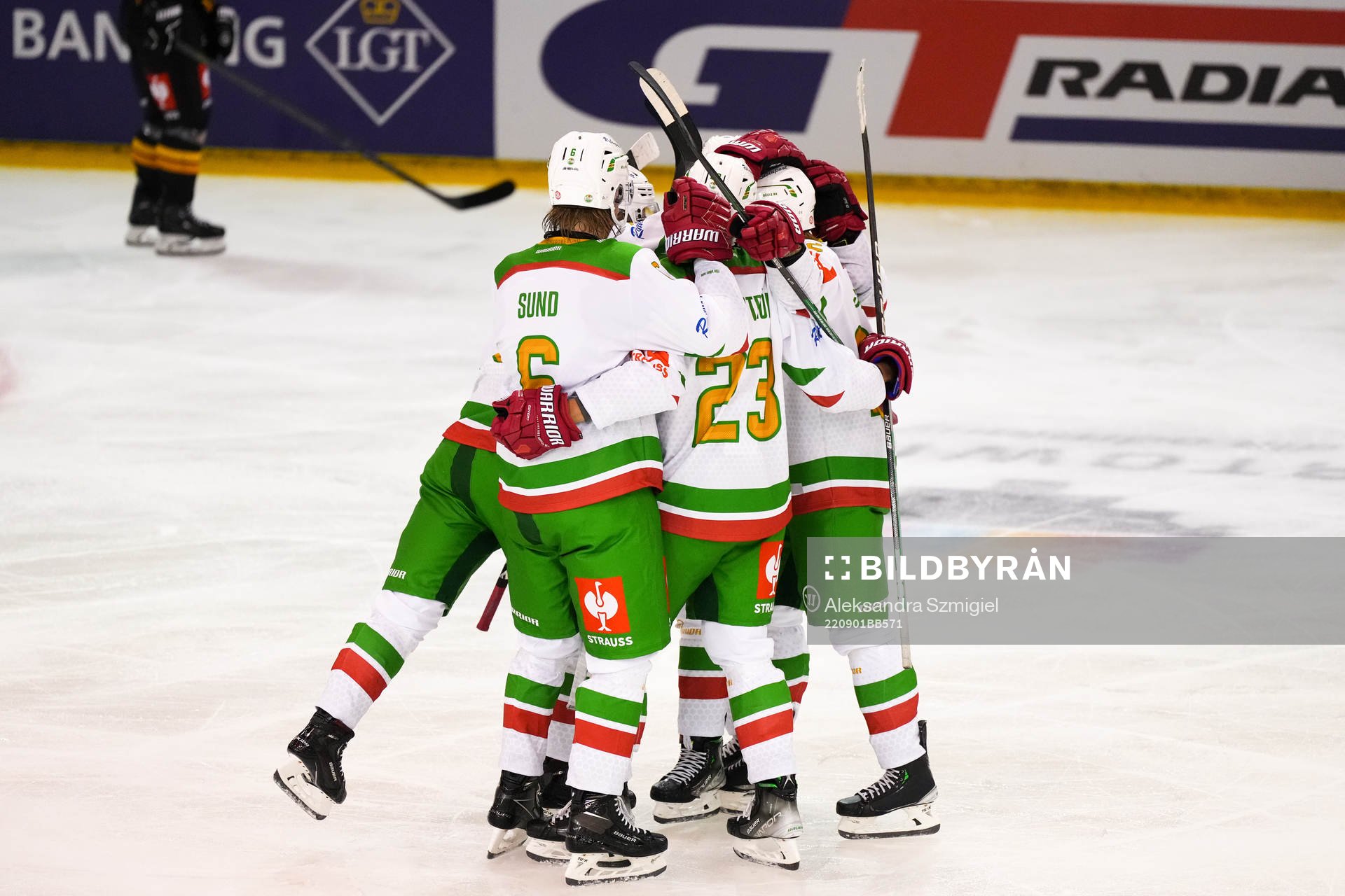 Players of Rögle celebrate
