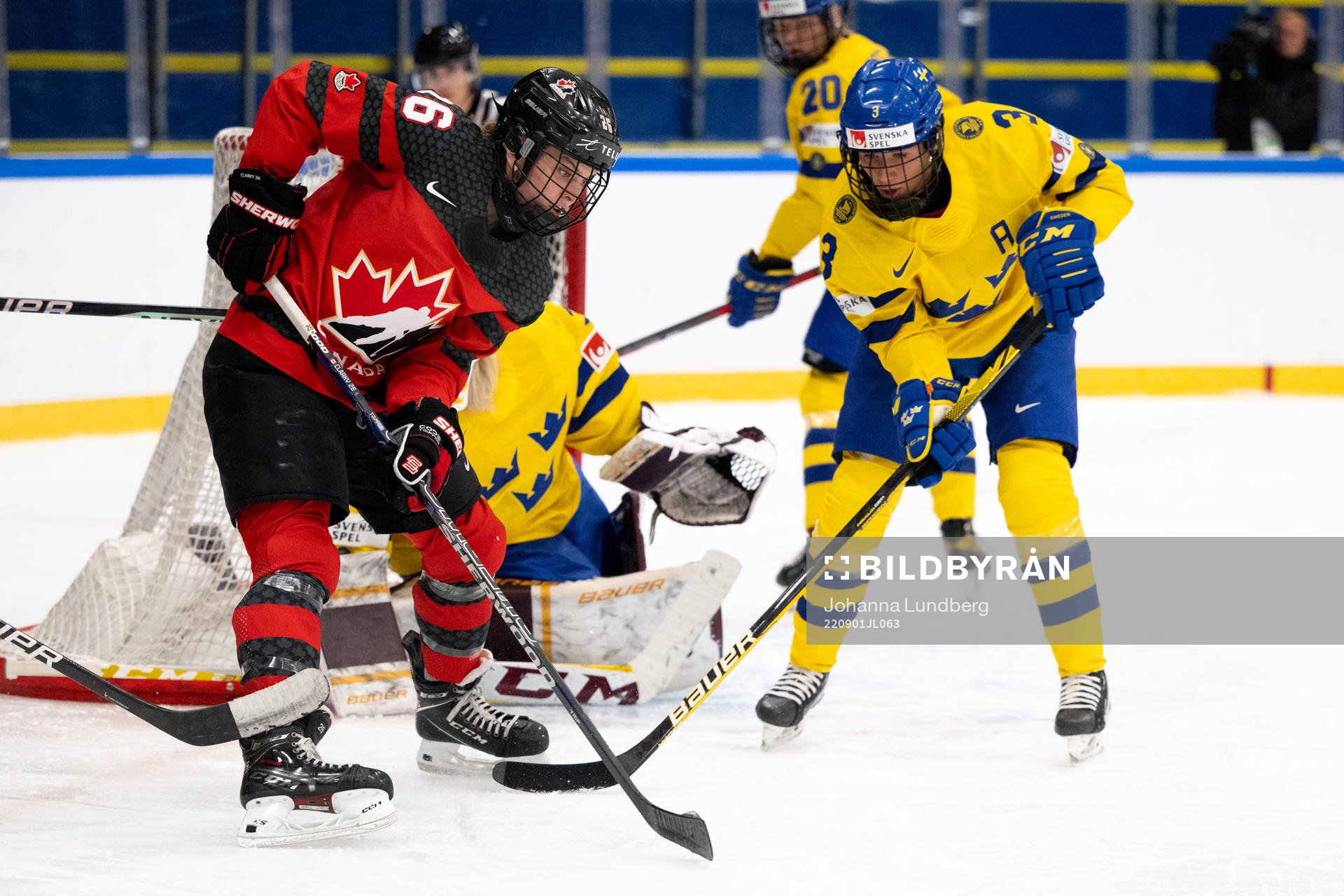 Emily Clark of Canada and Anna Kjellbin of Sweden