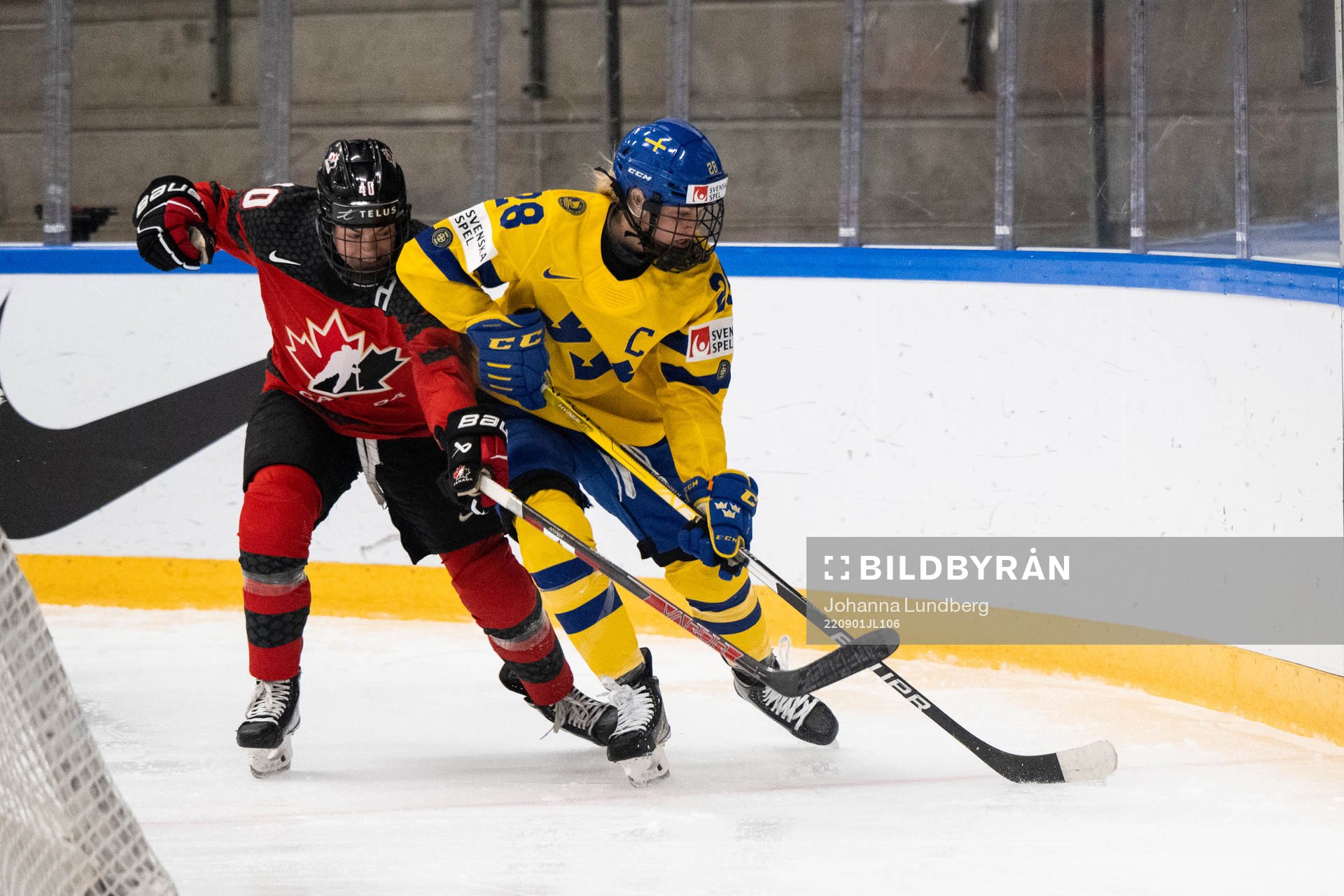 Blayre Turnbull of Canada and Michelle Löwenhielm of Sweden