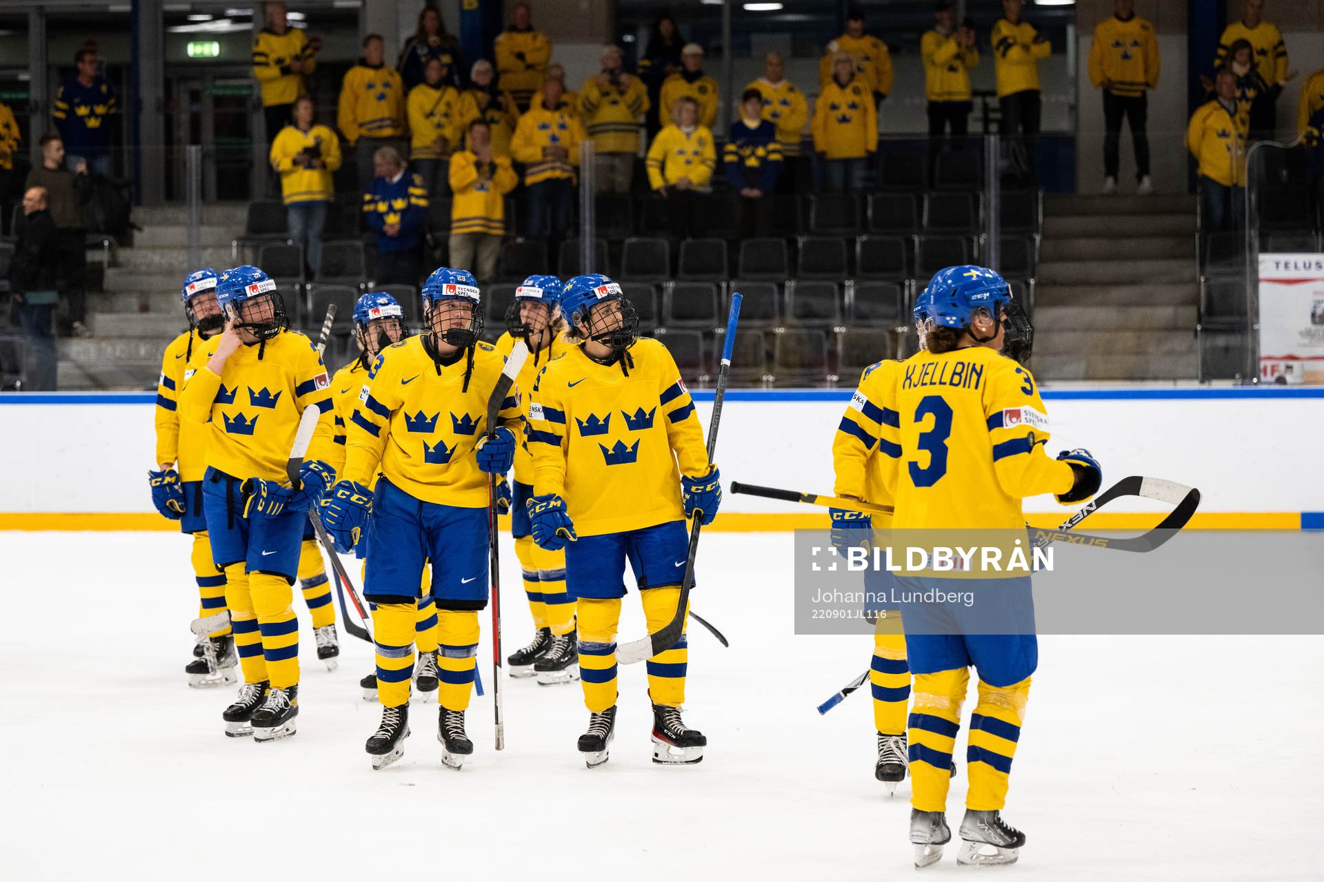Players of Sweden look dejected