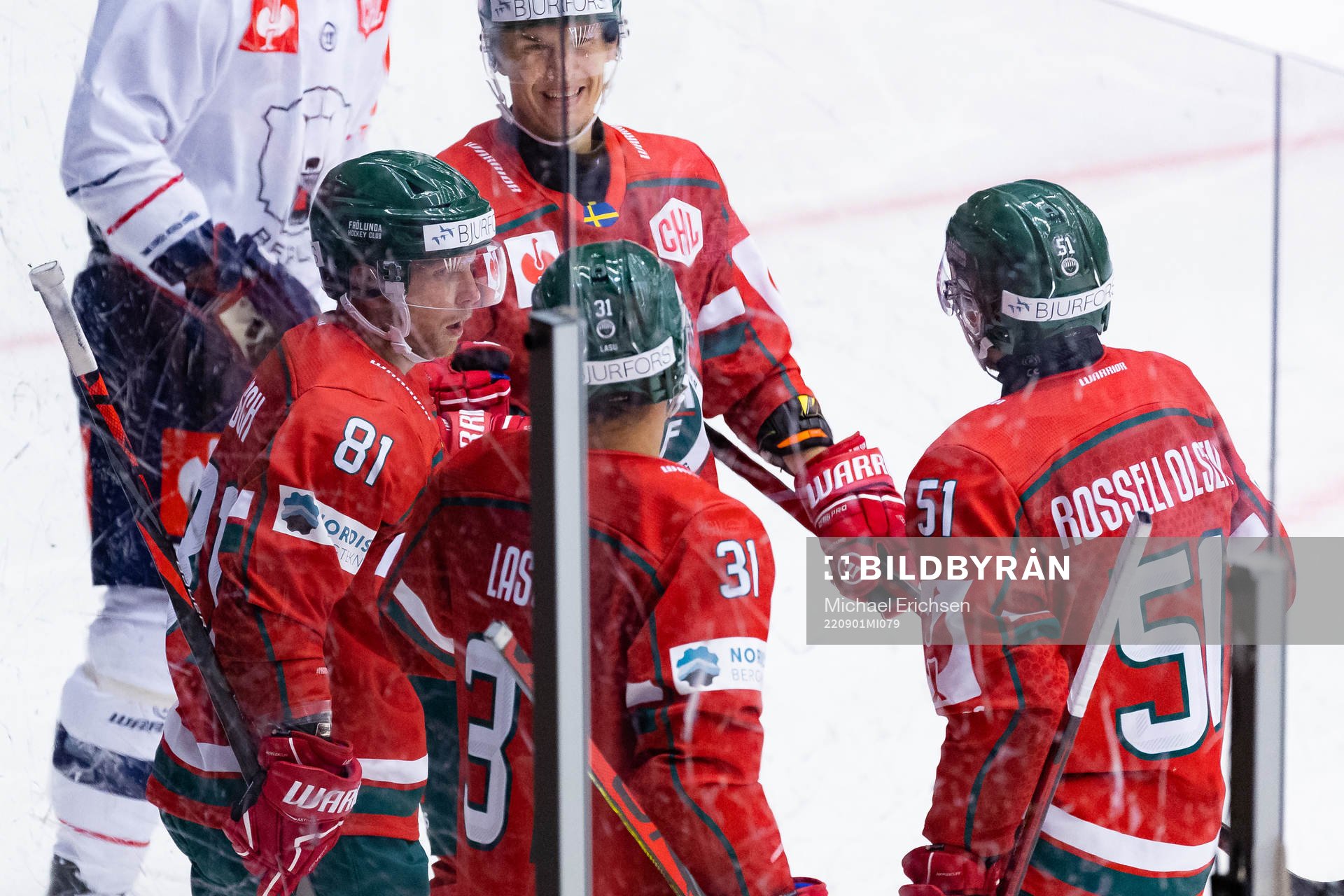 Ryan Lasch of Frölunda celebrates scoring 3-0