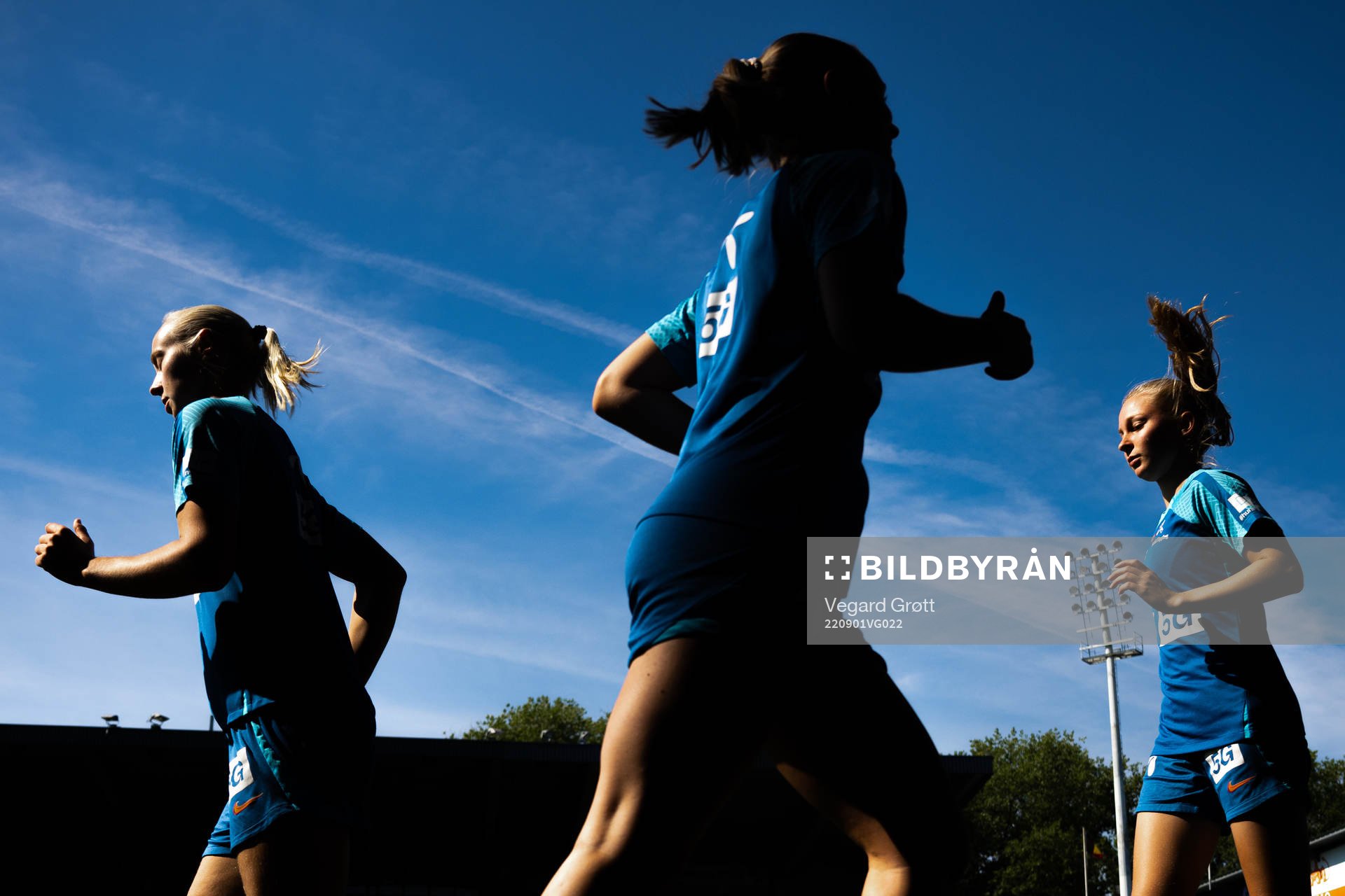 Emilie Marie Joramo and players of the Norwegian women's national football team during a training session on September 1, 2022 in Leuven.