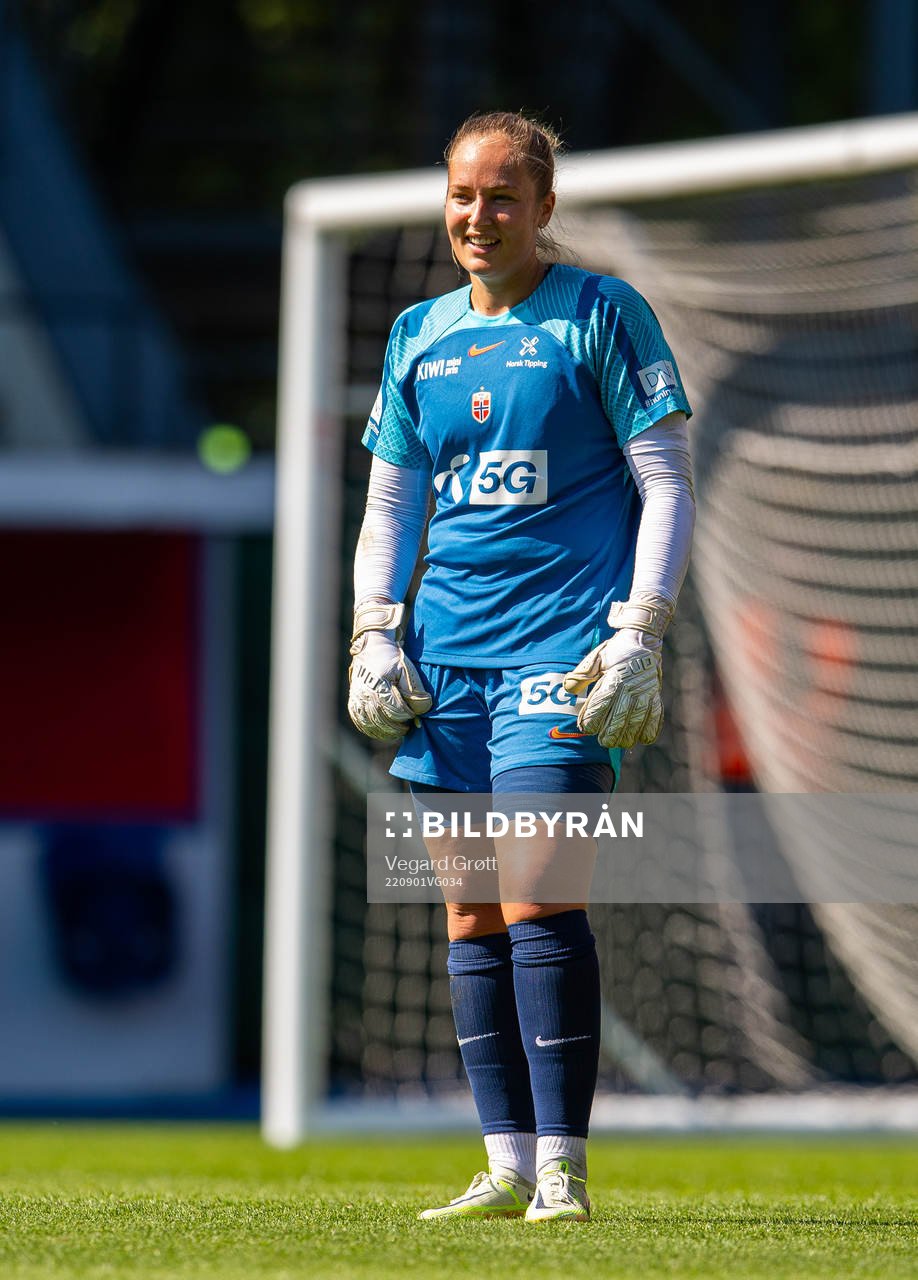 Goalkeeper Aurora Mikalsen of the Norwegian women's