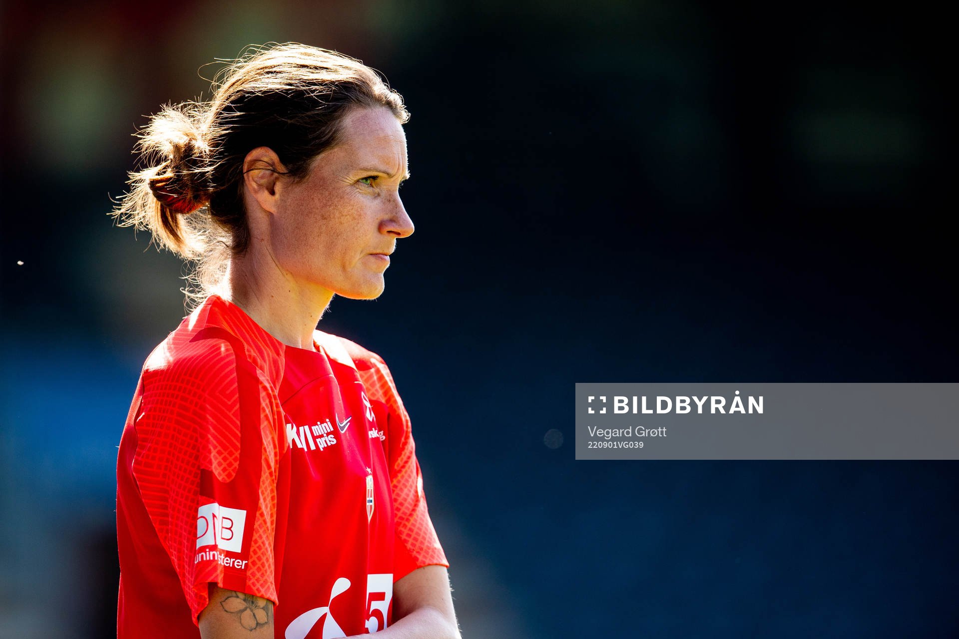 Ingvild Stensland, assistant coach of the Norwegian women's national football team, during a training session on September 1, 2022 in Leuven.