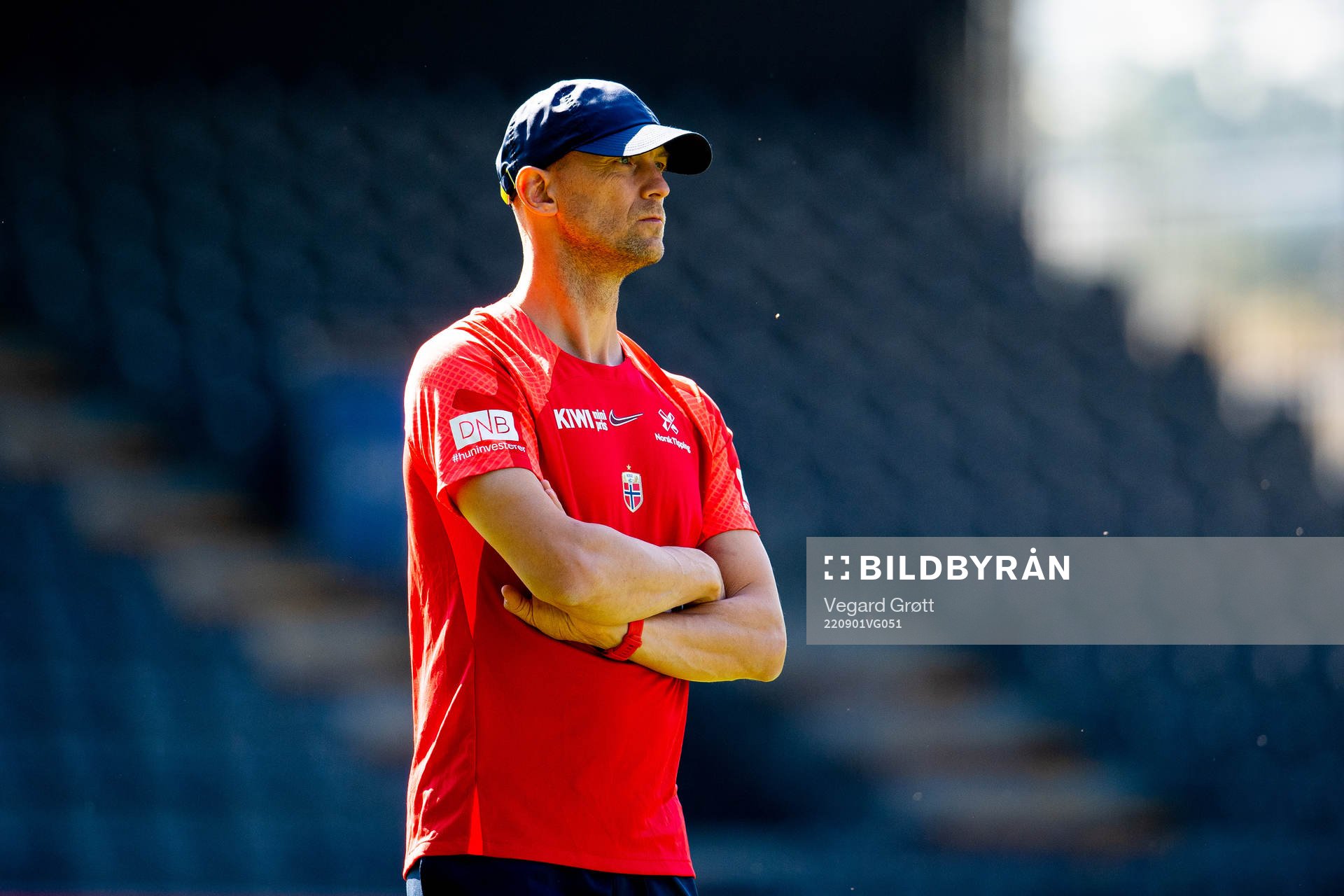Per-Otto Ringstad, physio of the Norwegian women's national football team, during a training session on September 1, 2022 in Leuven.