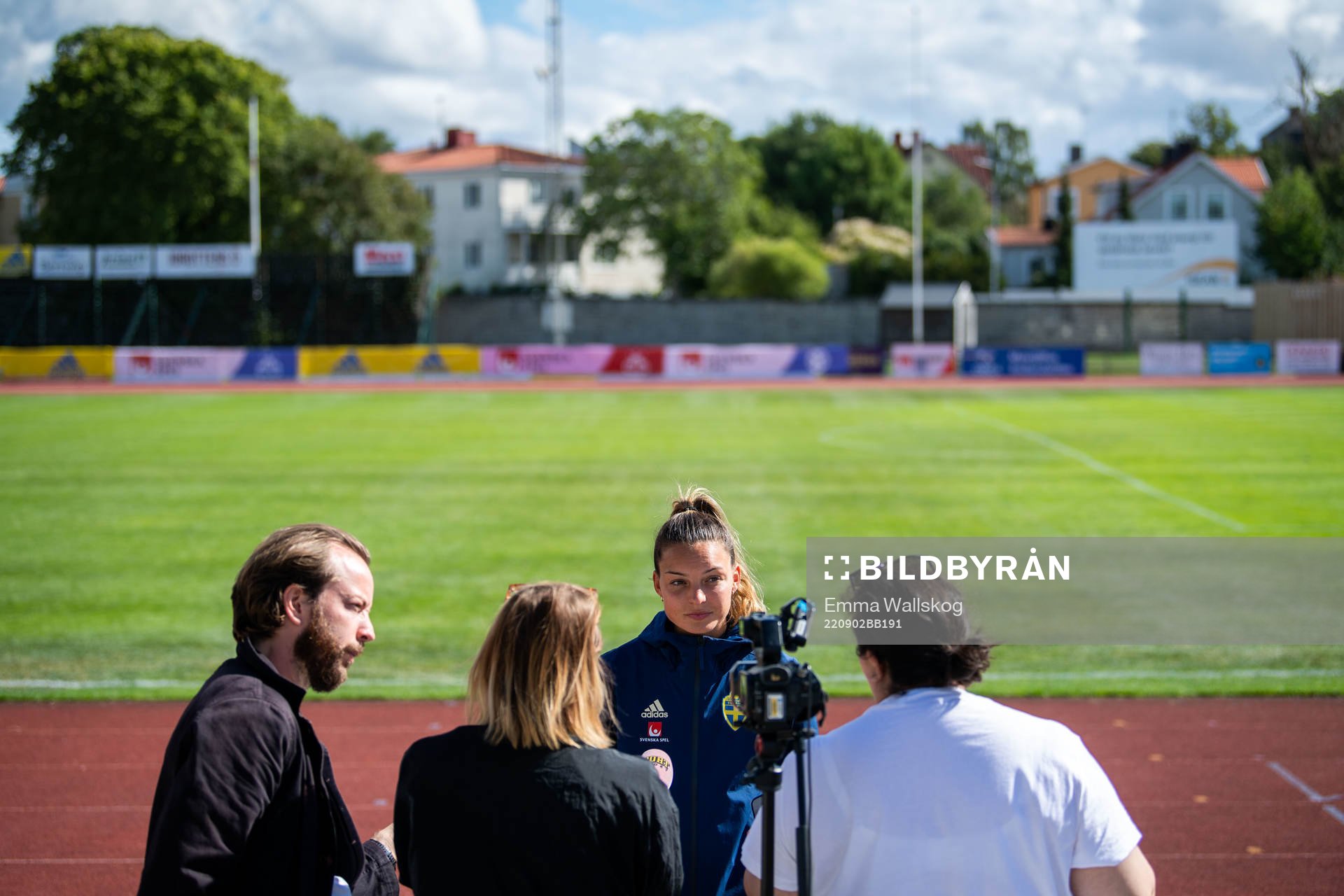 Johanna Rytting Kaneryd during an interview after a training session with the women's national football team on September 2, 2022 in Visby.