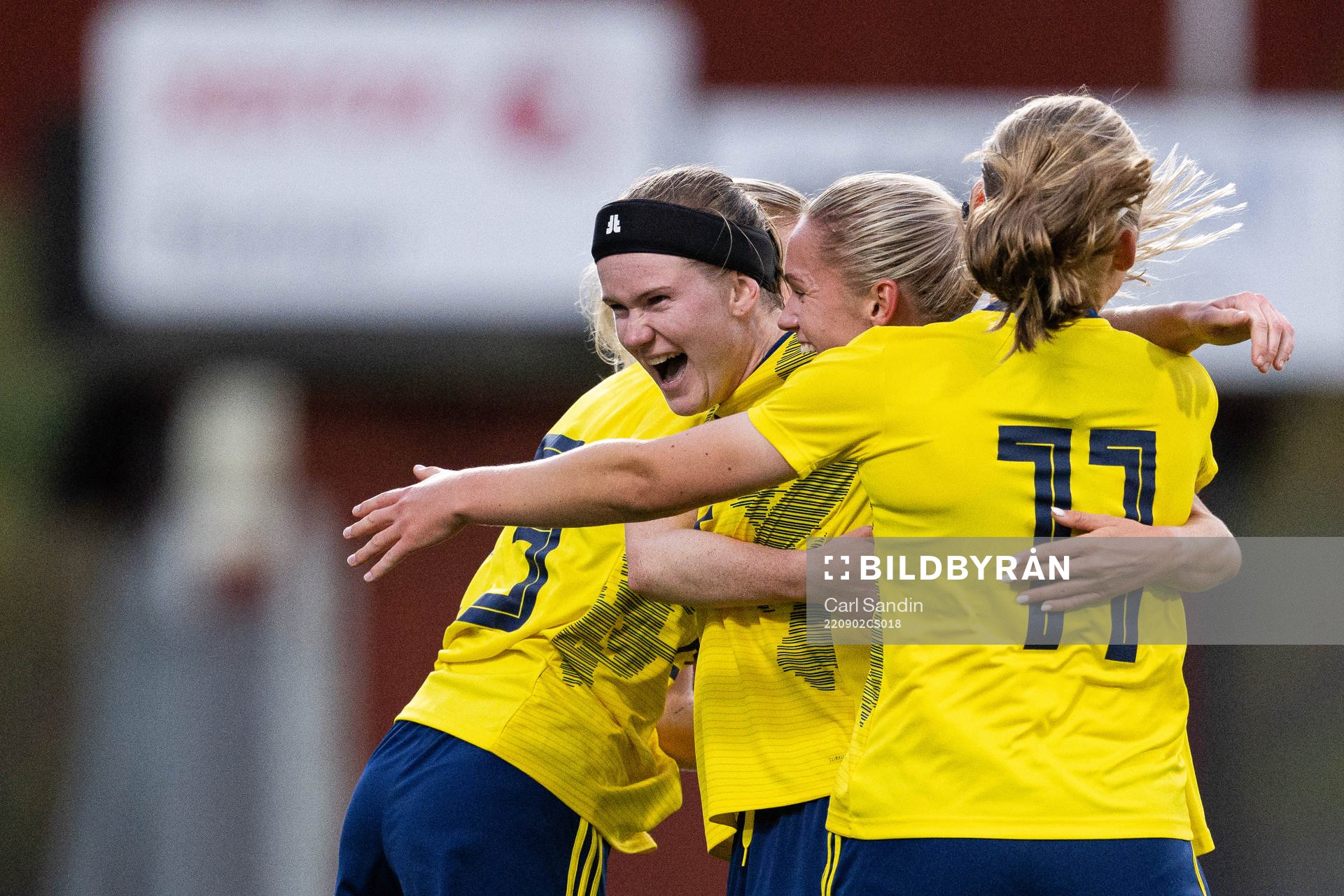 Linn Vickius of Sweden celebrates the 1-1 goal
