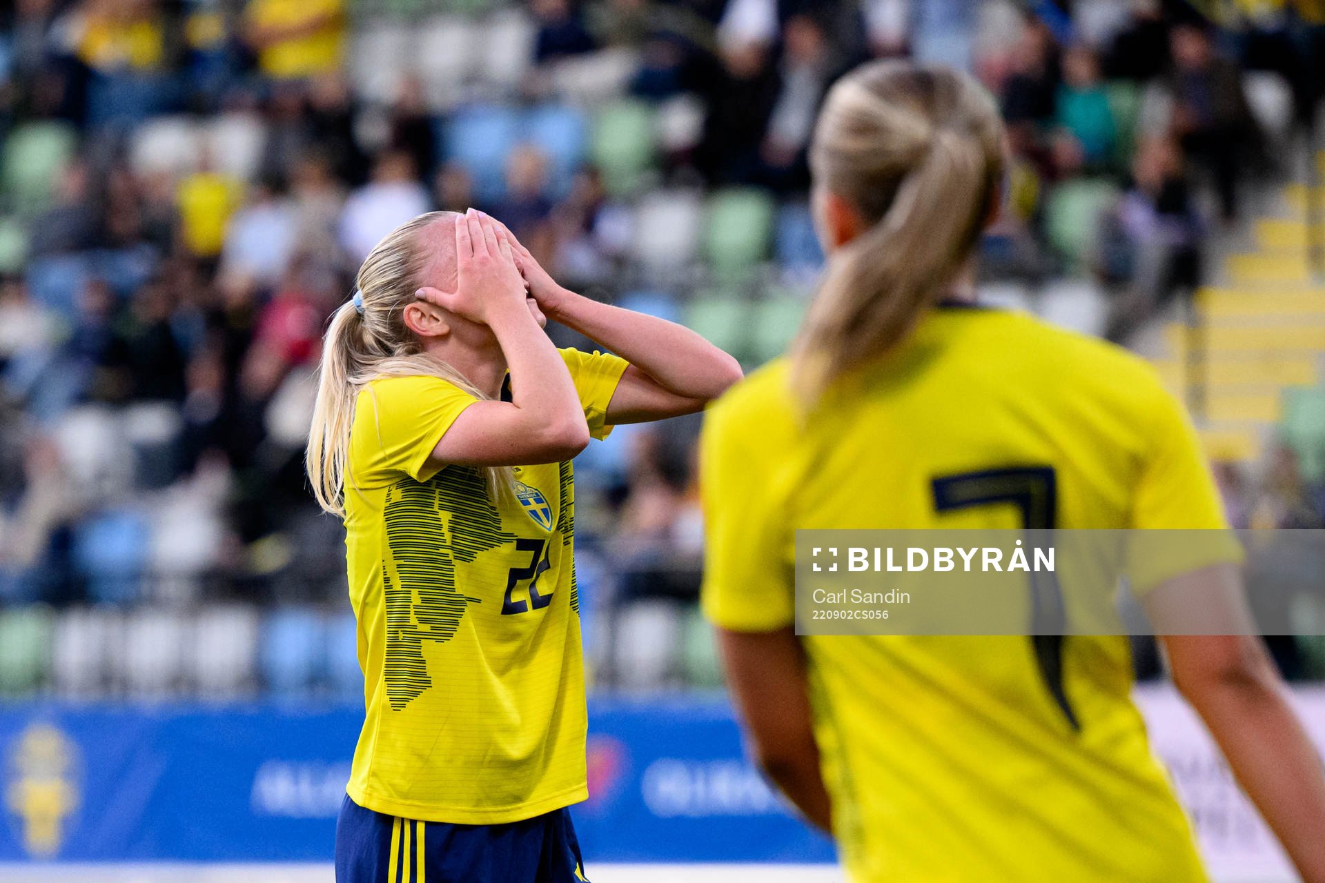 Zara Jönsson of Sweden looks dejected