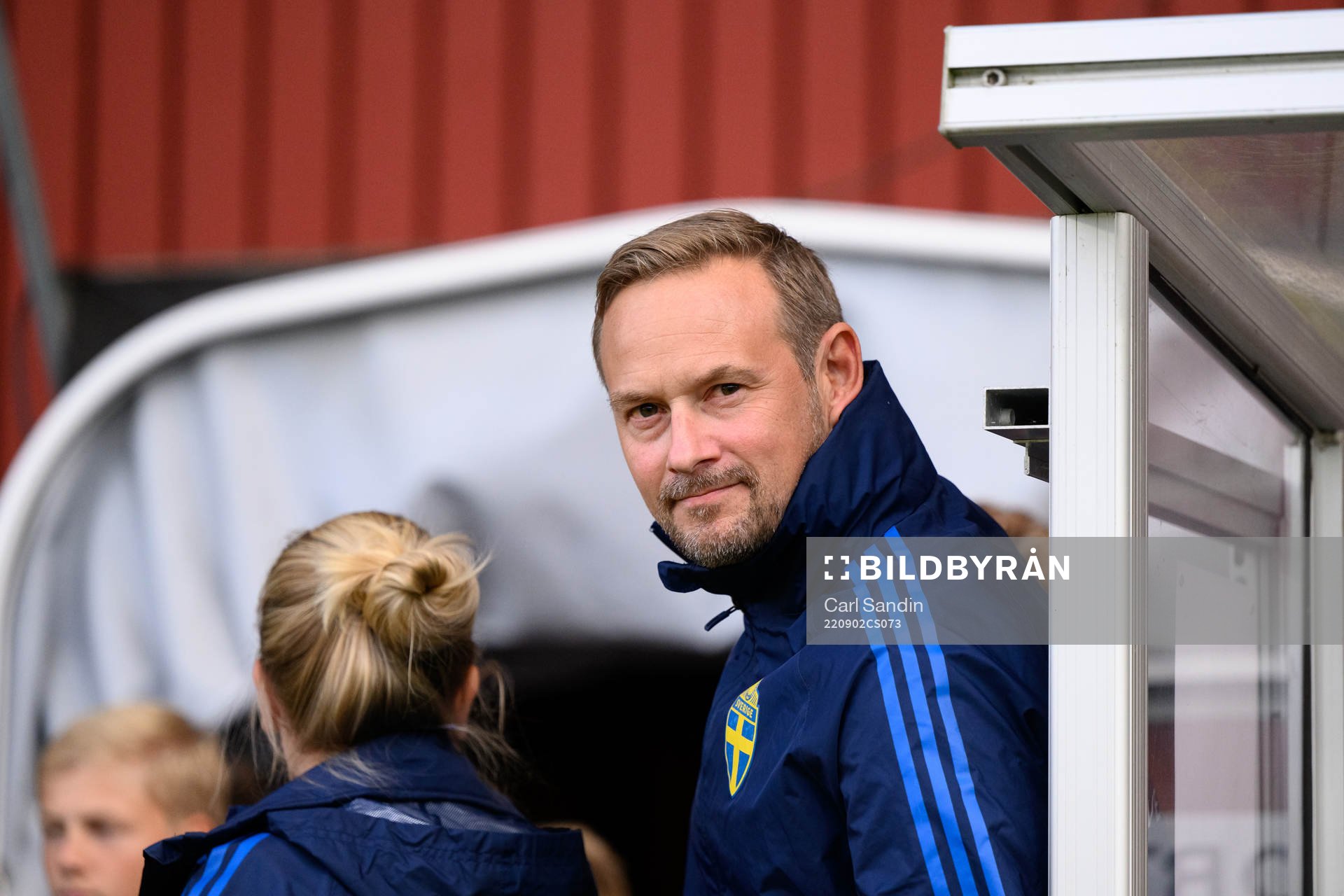 Head coach Martin Qvarnmans Möller of Sweden  ahead the