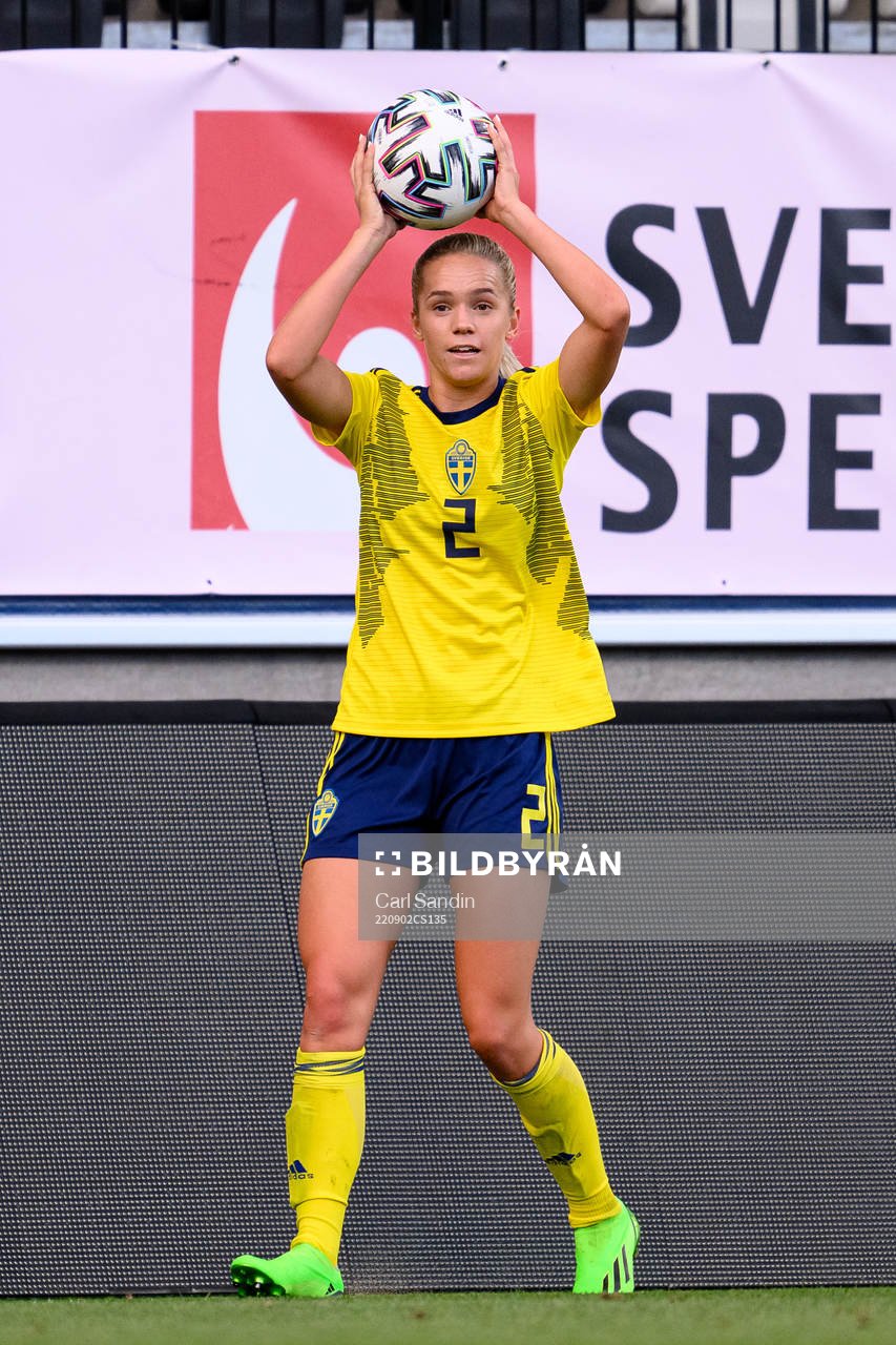 Hanna Lundkvist of Sweden during the international friendly U23 football match between Sweden and Belgium on September 2, 2022 in Jönköping.