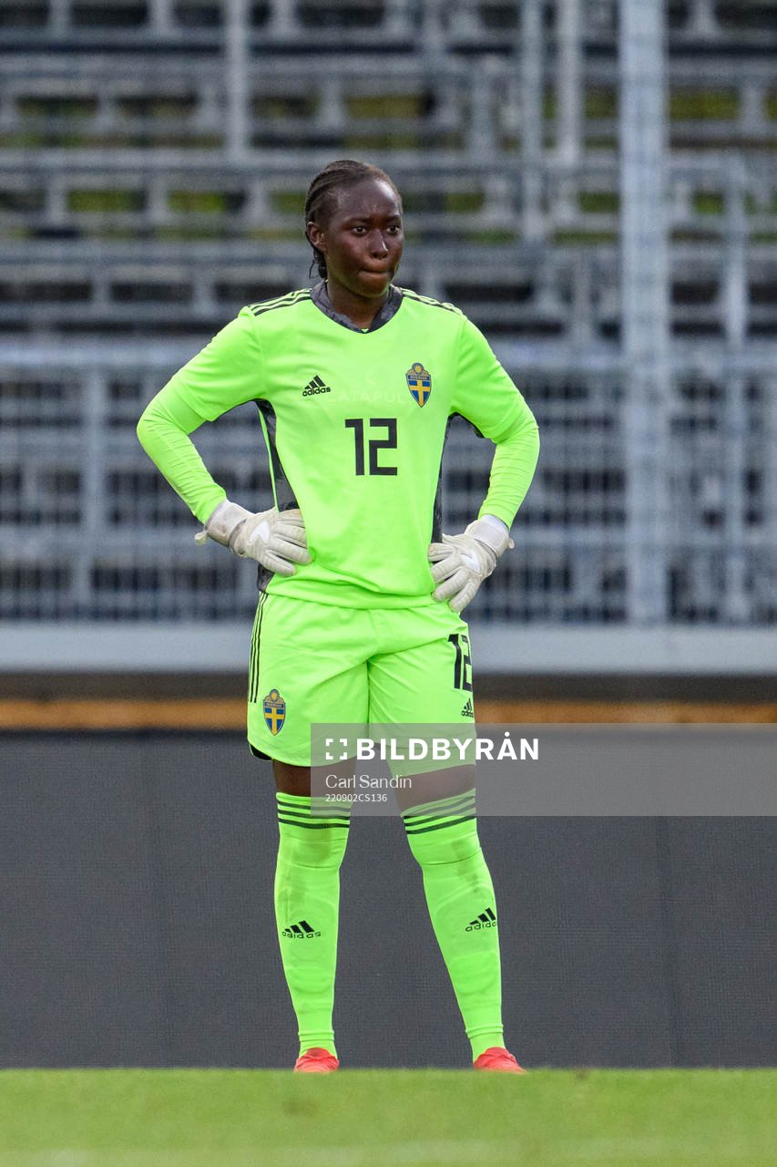 Goalkeeper Angel Mukasa of Sweden