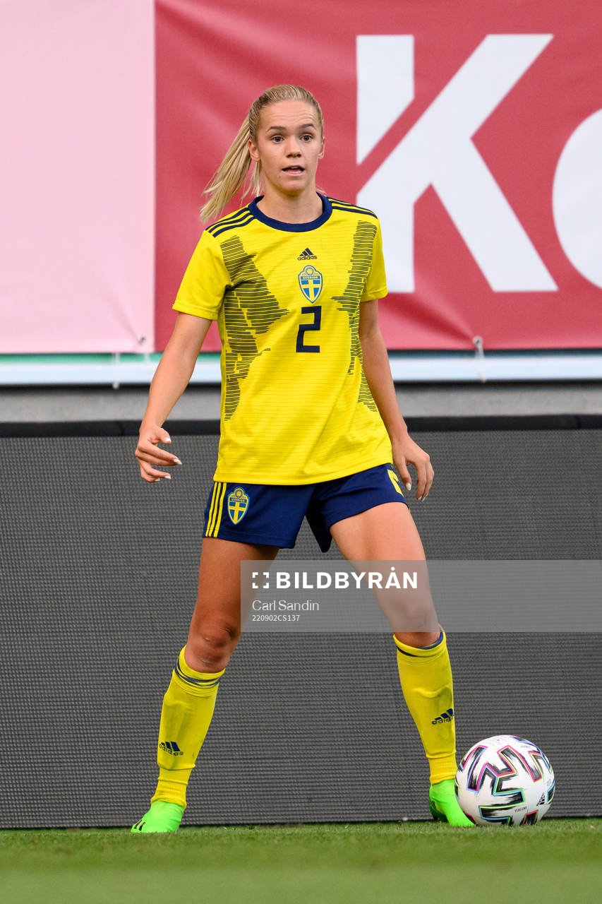 Hanna Lundkvist of Sweden during the international friendly U23 football match between Sweden and Belgium on September 2, 2022 in Jönköping.
