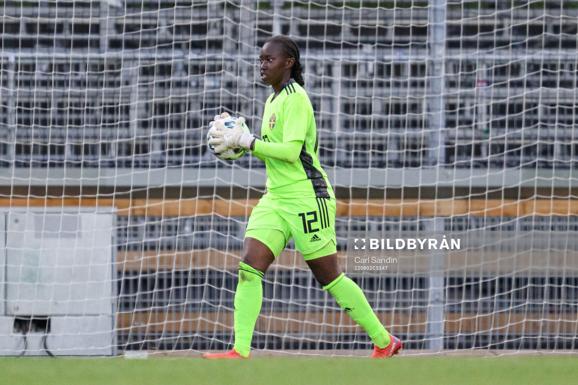 Goalkeeper Angel Mukasa of Sweden during the international friendly U23 football match between Sweden and Belgium on September 2, 2022 in Jönköping. 