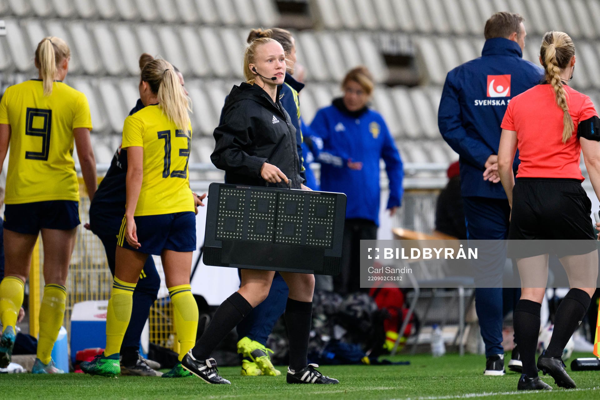 Fourth official Vendela Högqvist during the international friendly U23 football match between Sweden and Belgium on September 2, 2022 in Jönköping. 
