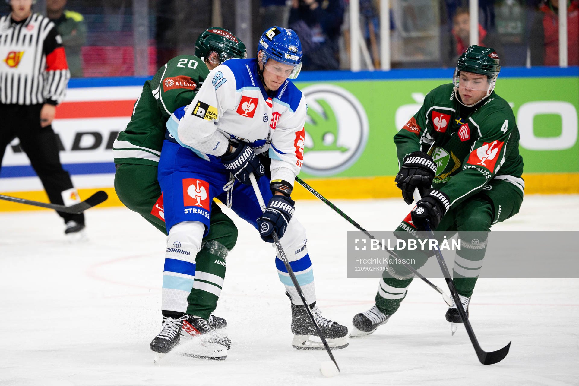 Nico Brunner of Villach against Marcus Westfält and Oscar