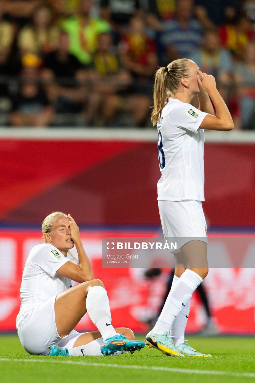 Guro Bergsvand of Norway looks dejected
