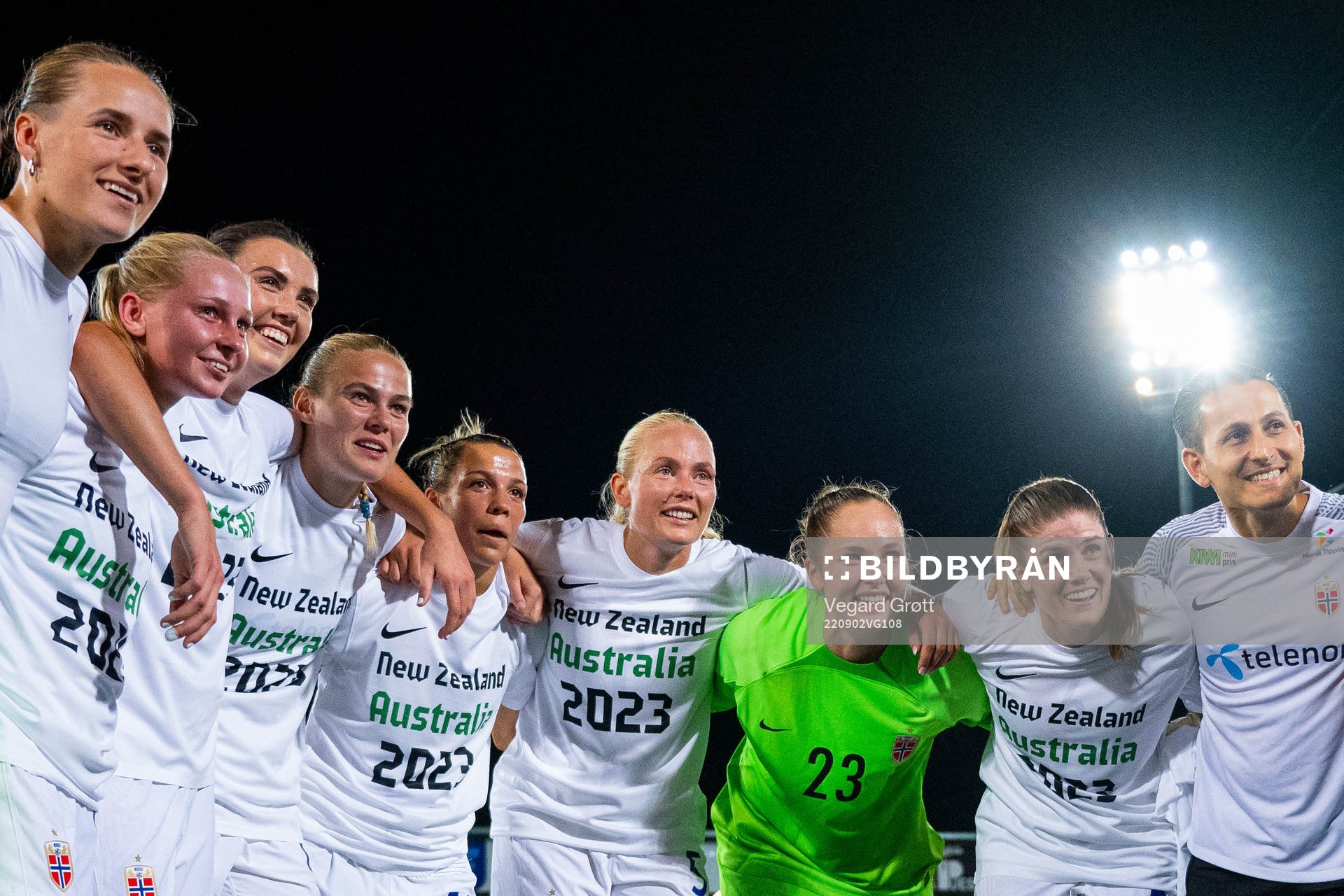 Players and staff of Norway celebrate