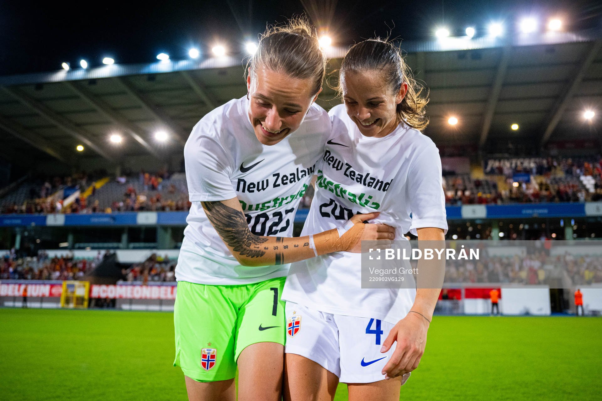 Goalkeeper Rugile Maria Rulyte and Tuva Hansen of Norway