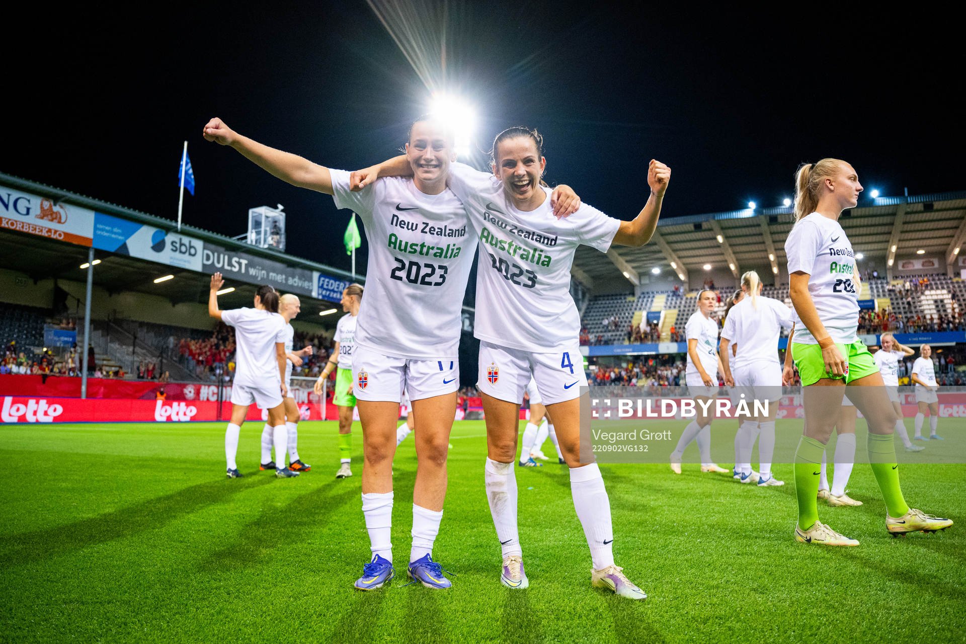 Elisabeth Terland and Tuva Hansen of Norway celebrate
