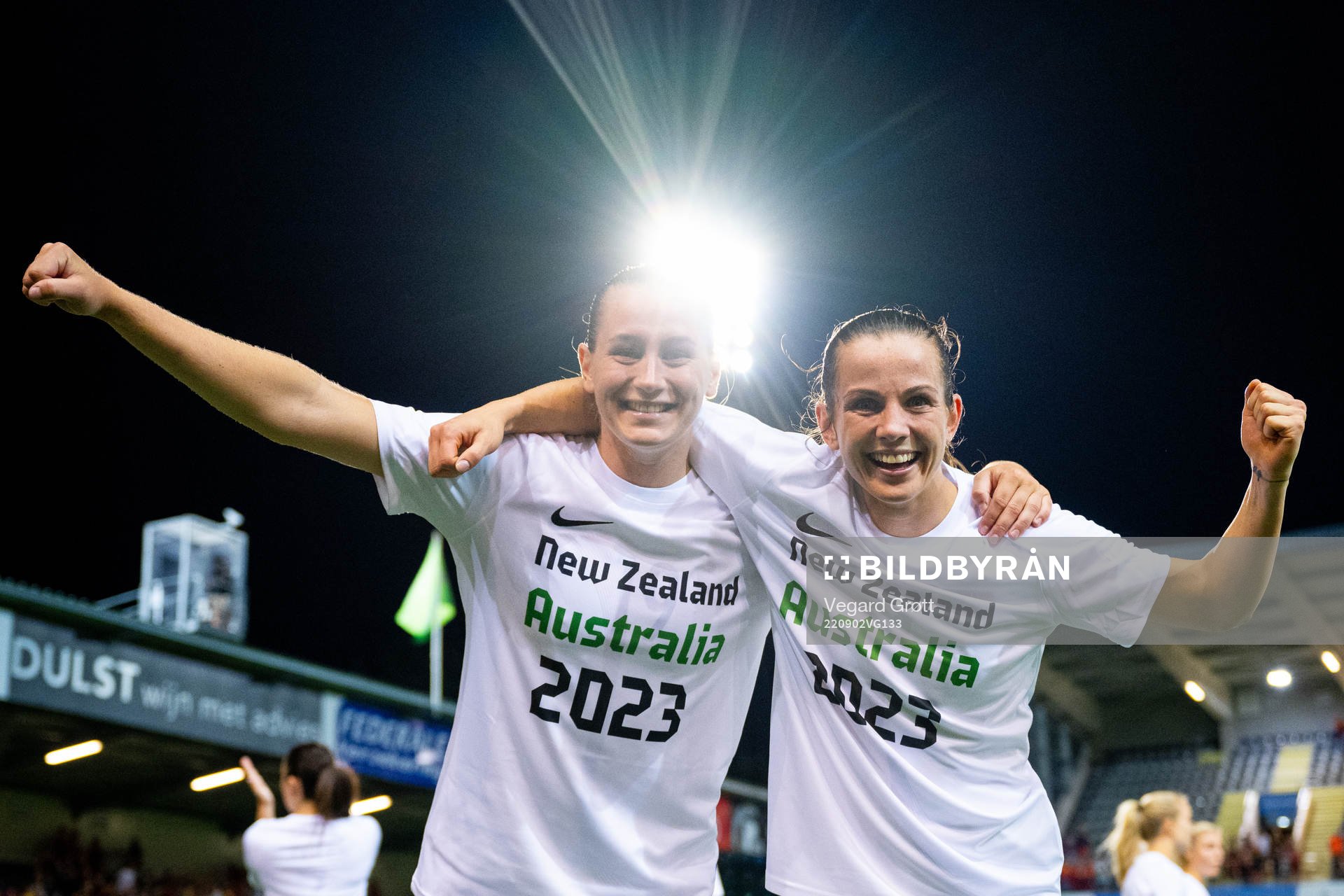 Elisabeth Terland and Tuva Hansen of Norway celebrate