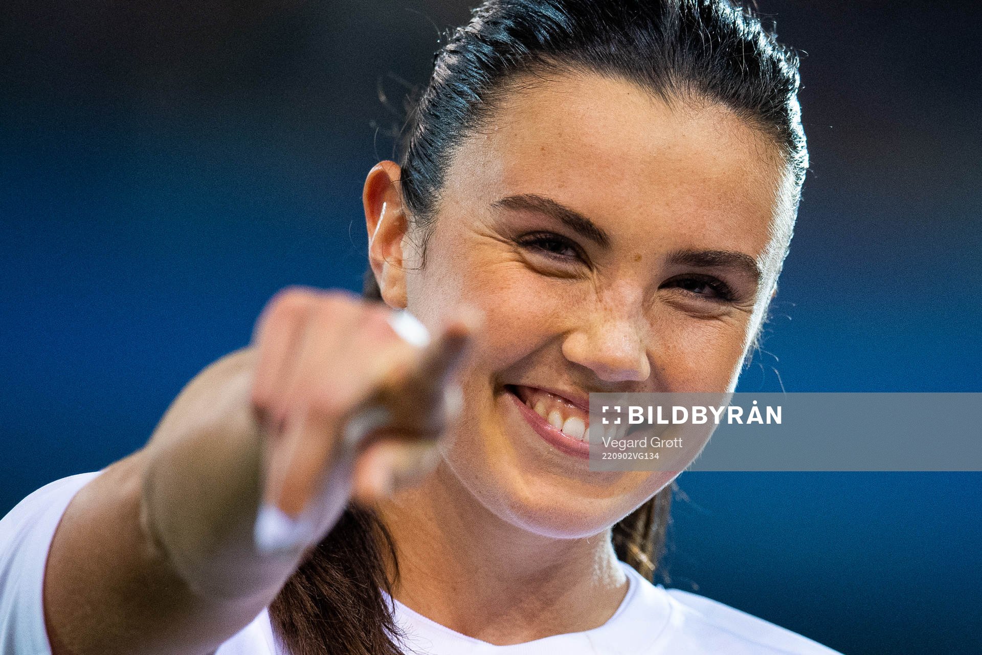 Ingrid Syrstad Engen of Norway celebrates
