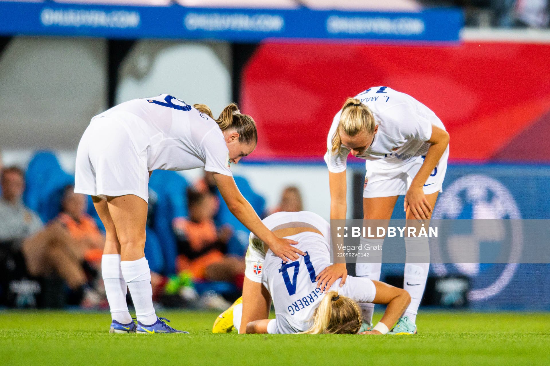 Ada Hegerberg of Norway in pain