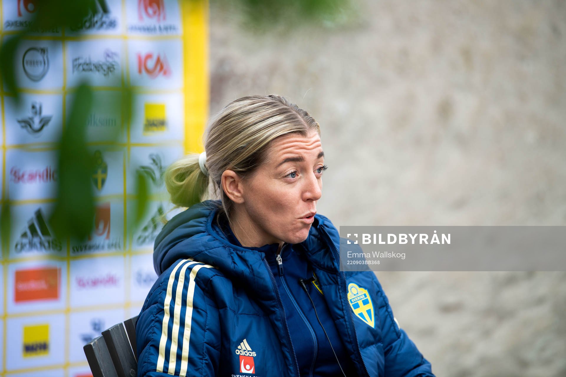 Linda Sembrant is interviewed by the media
