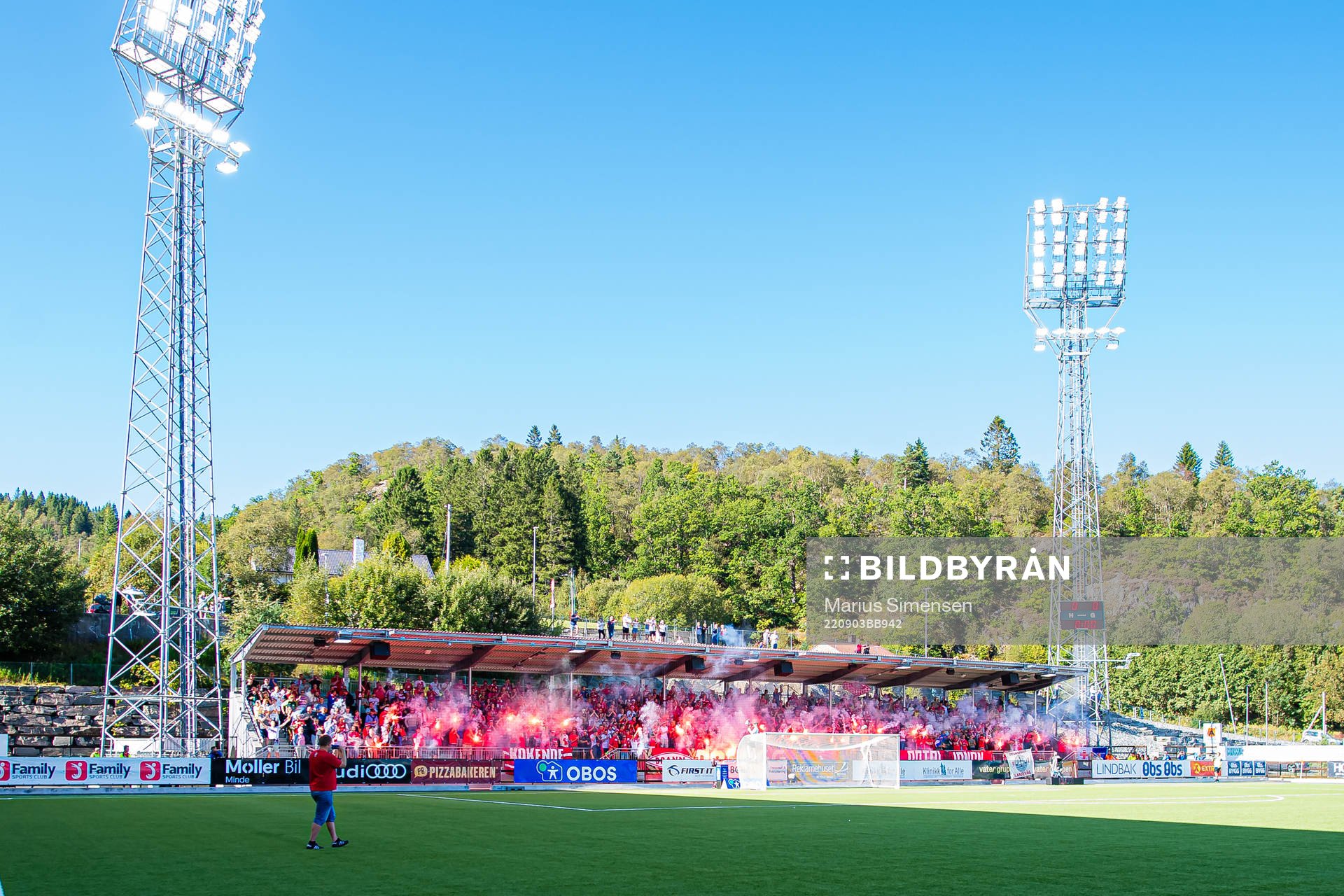 Spectators in the stands