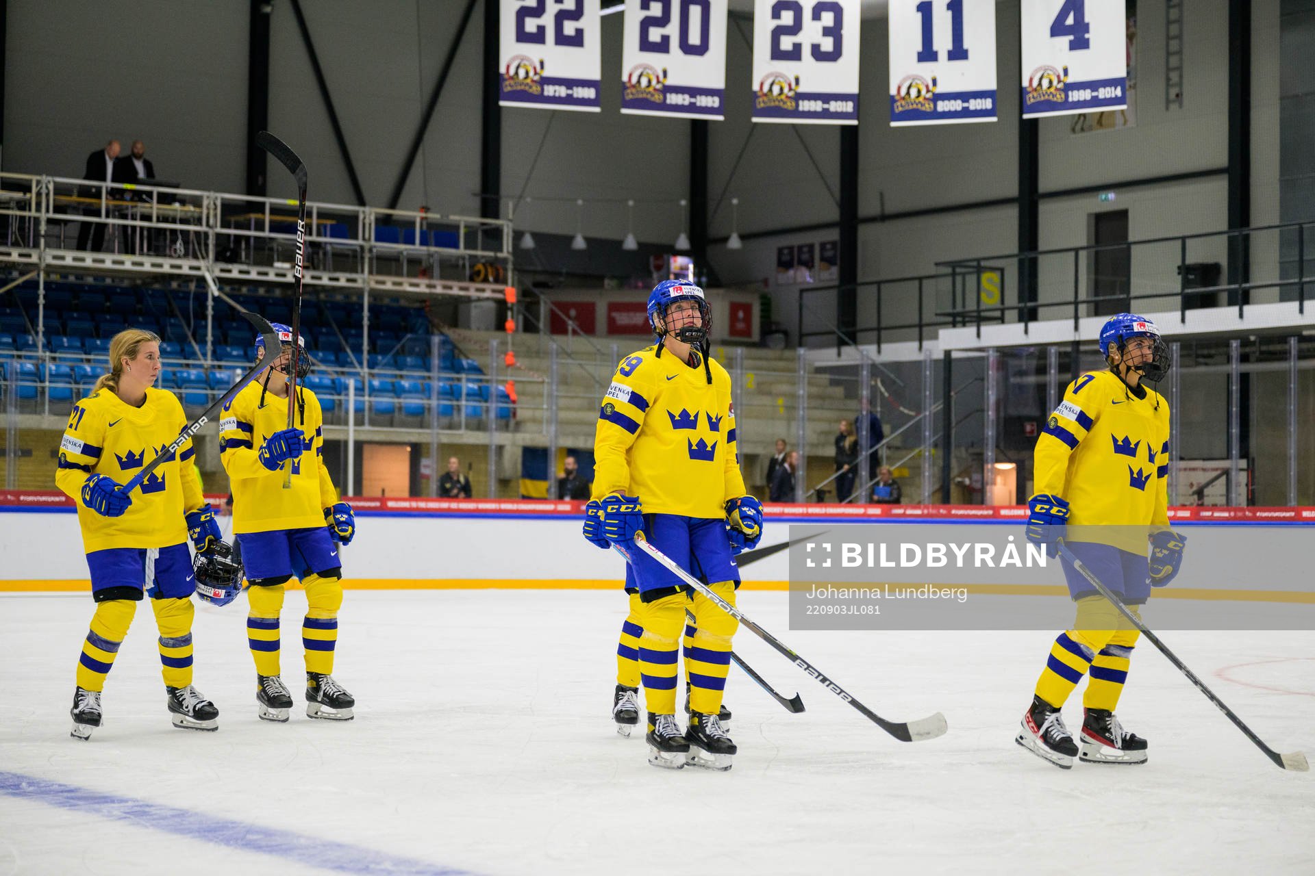 Celine Tedenby, Olivia Carlsson and Sofie Lundin of Sweden