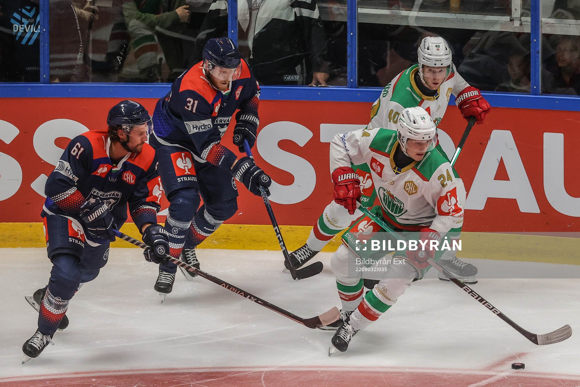 Marco Kasper and oskar Stål Lyrenäs of Rögle against