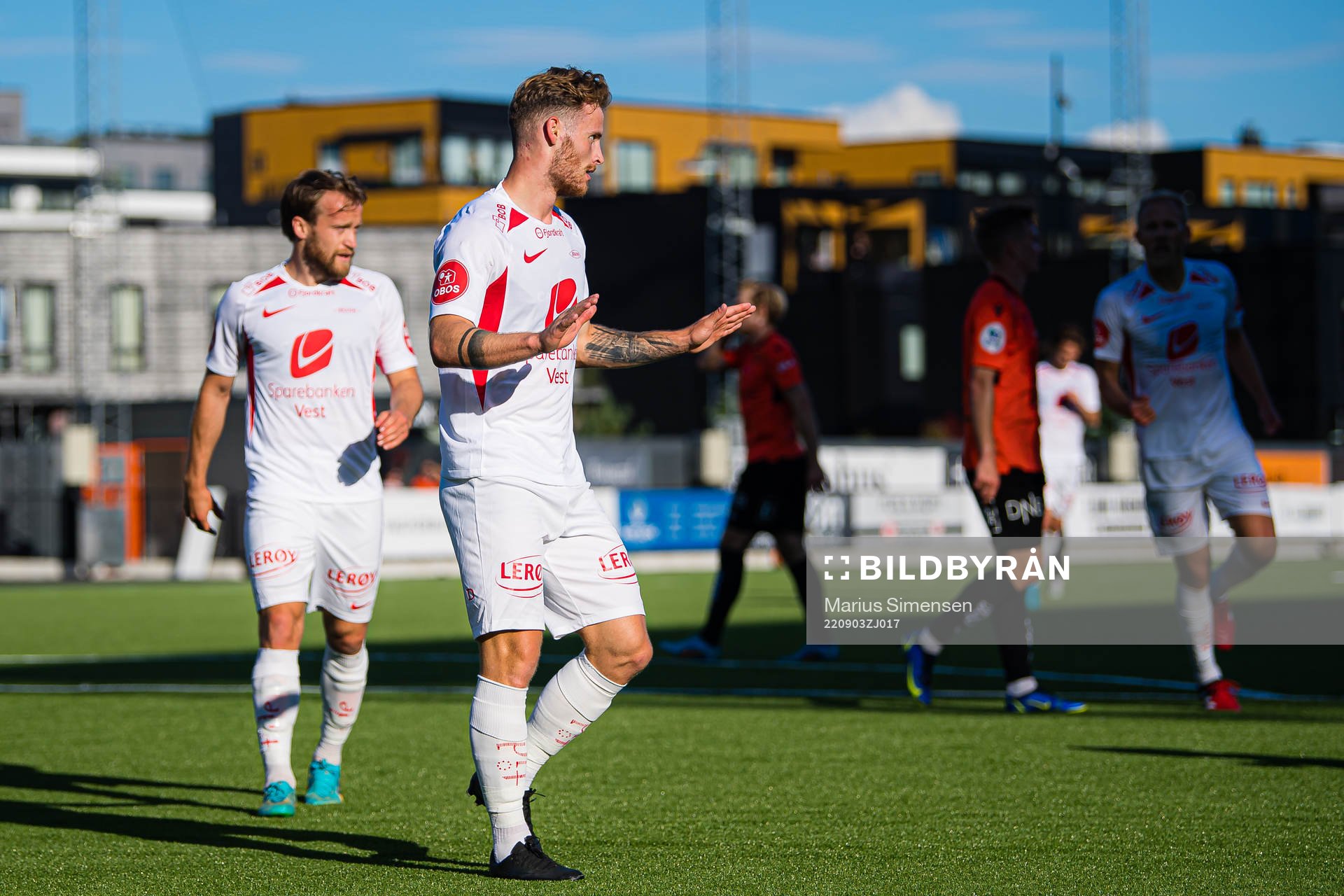 Ole Didrik Blomberg of Brann celebrates