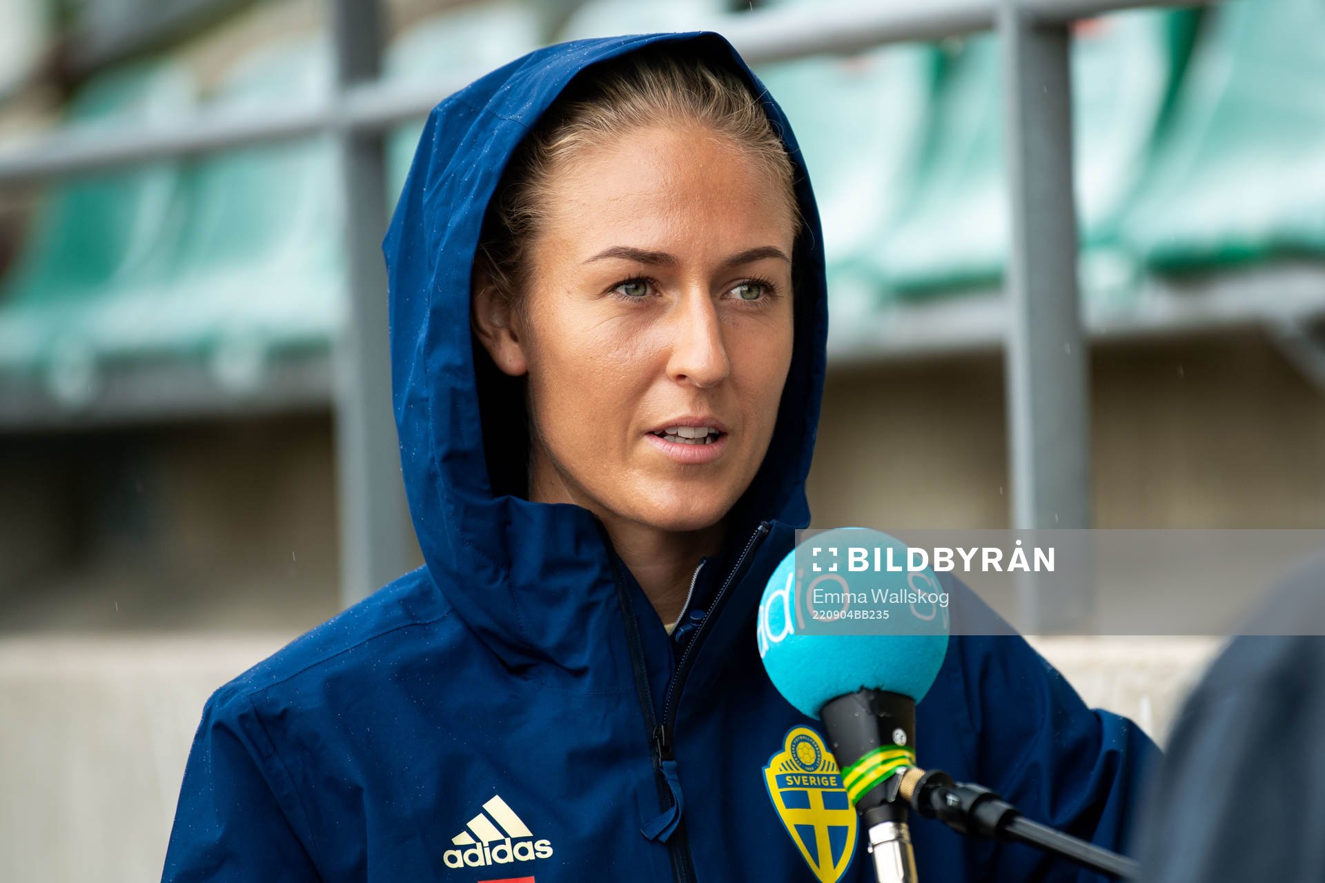 Emma Kullberg during an interview before a training session with the women's national football team on September 4, 2022 in Visby.