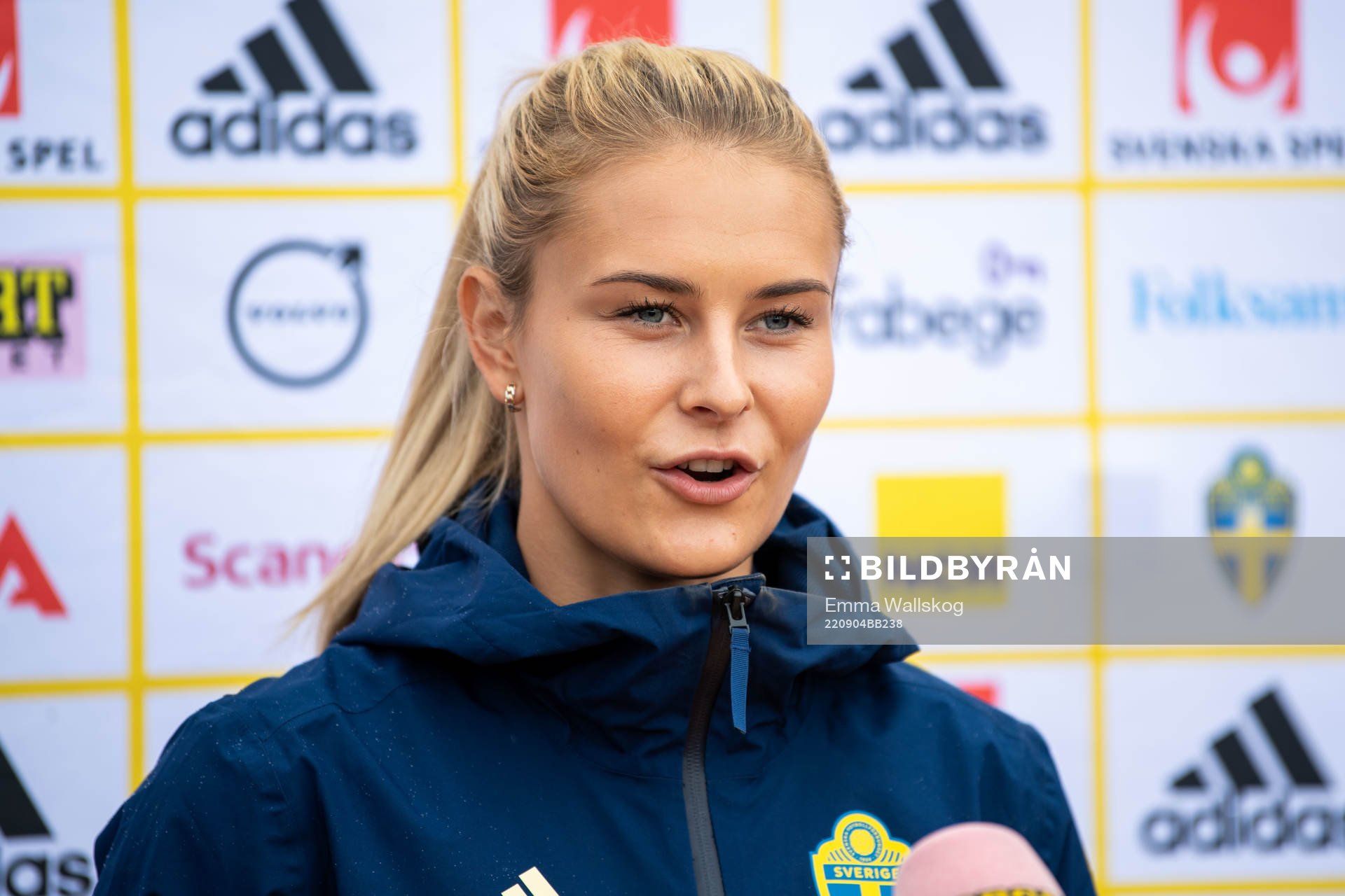 Amanda Nilden during an interview before a training session with the women's national football team on September 4, 2022 in Visby.