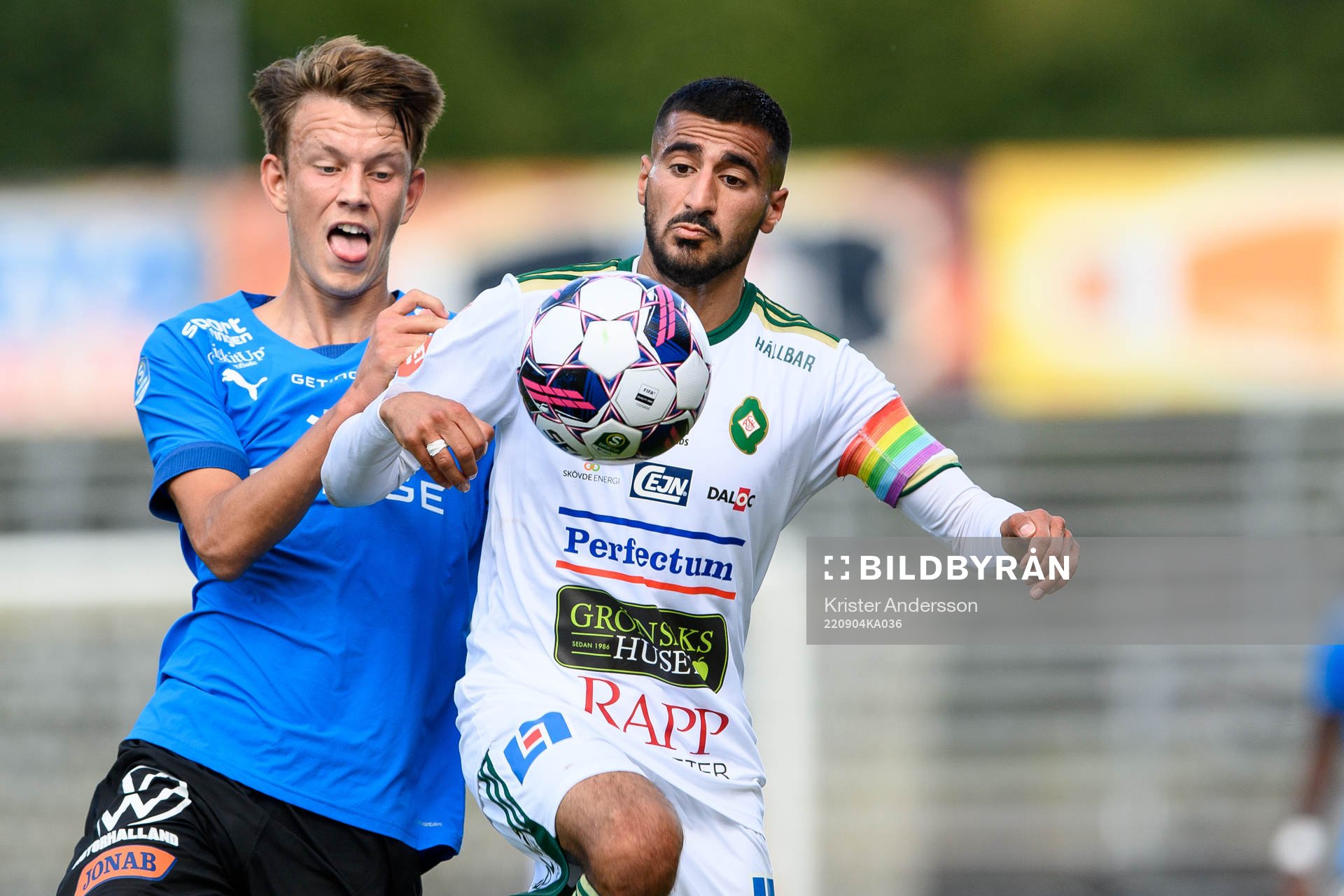 Halmstads Kazper Karlsson och Skövdes Elmar Abraham