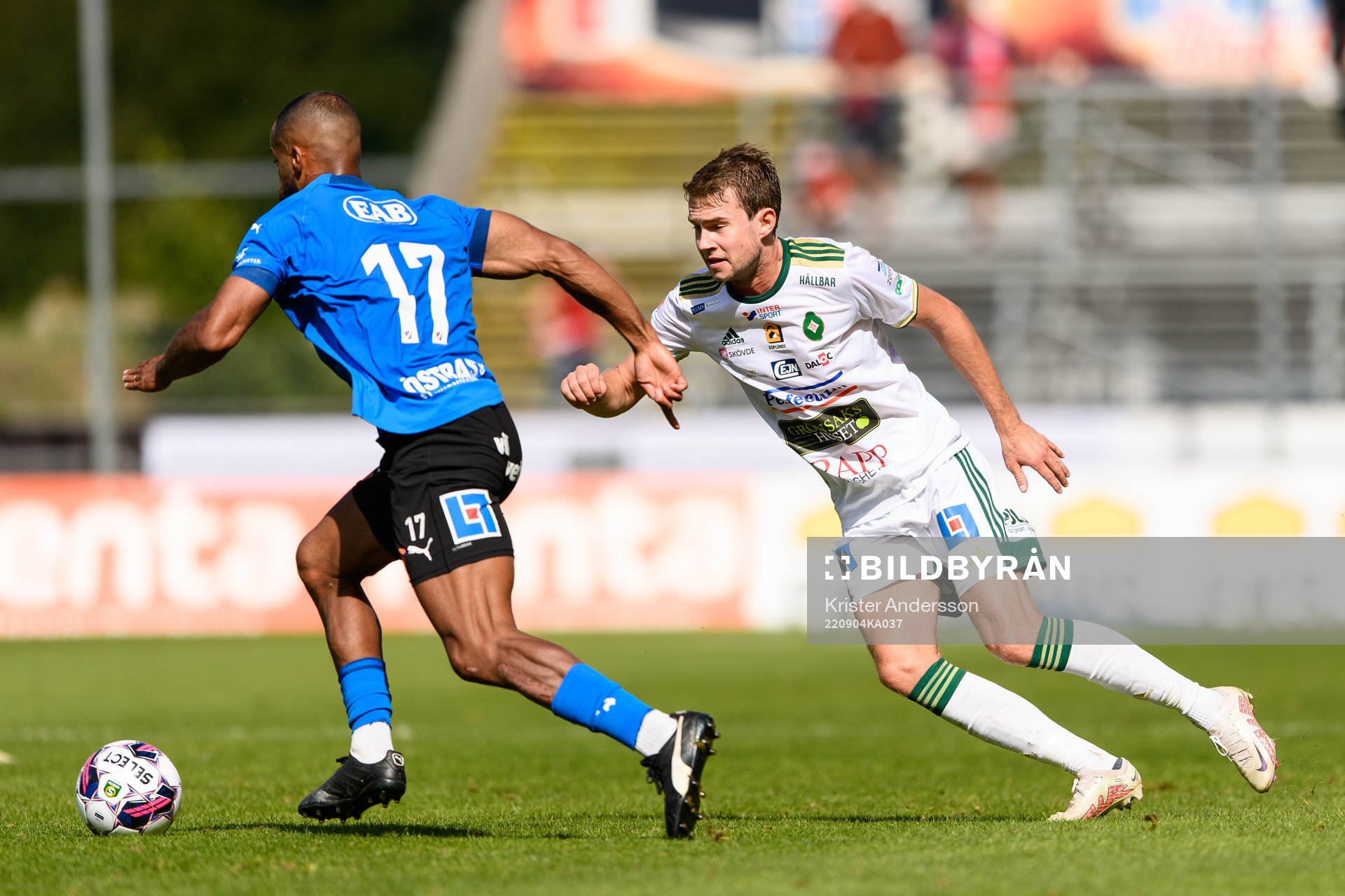 Skövdes Mikael Mörk under fotbollsmatchen i Superettan mellan Halmstad och Skövde AIK den 4 september 2022 i Halmstad. 