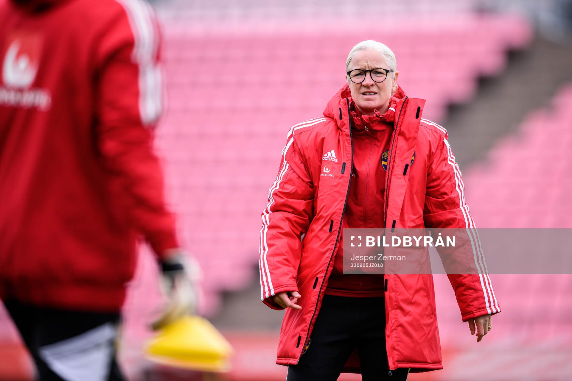 Victoria Sandell, trainer of the Swedish women's national football team at a training session on September 5, 2022 in Tampere.