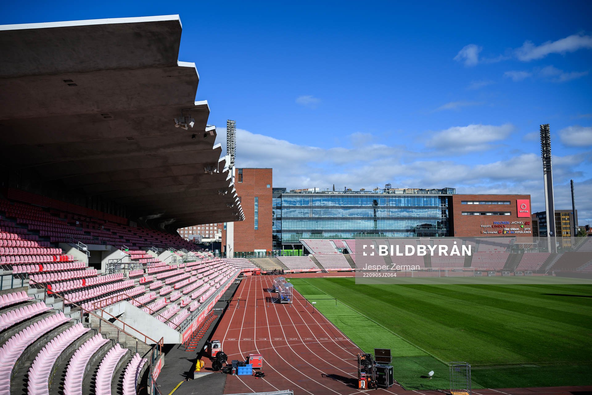 Interior view of Tampere Stadium ahead of a training session with Finland's women's national team on September 5, 2022 in Tampere.