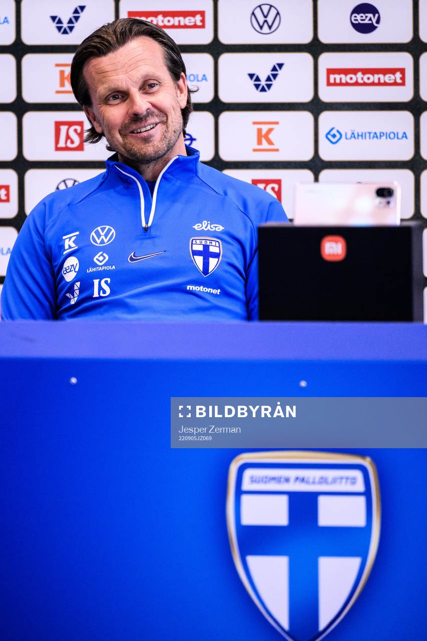 Marko Saloranta, head coach of Finland's women's national team at a press conference ahead of a training session on September 5, 2022 in Tampere.