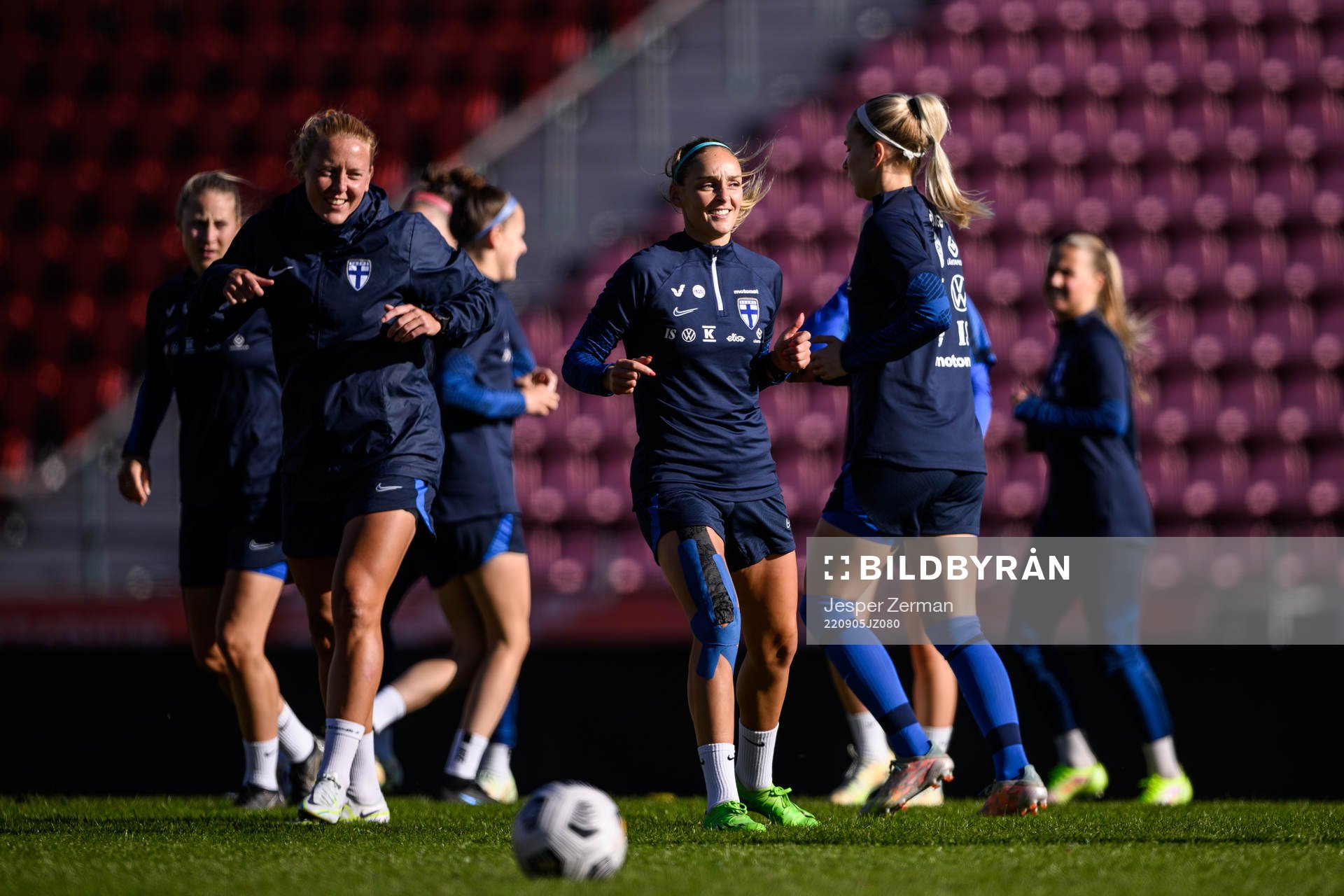 players of Finland's women's national team at a training
