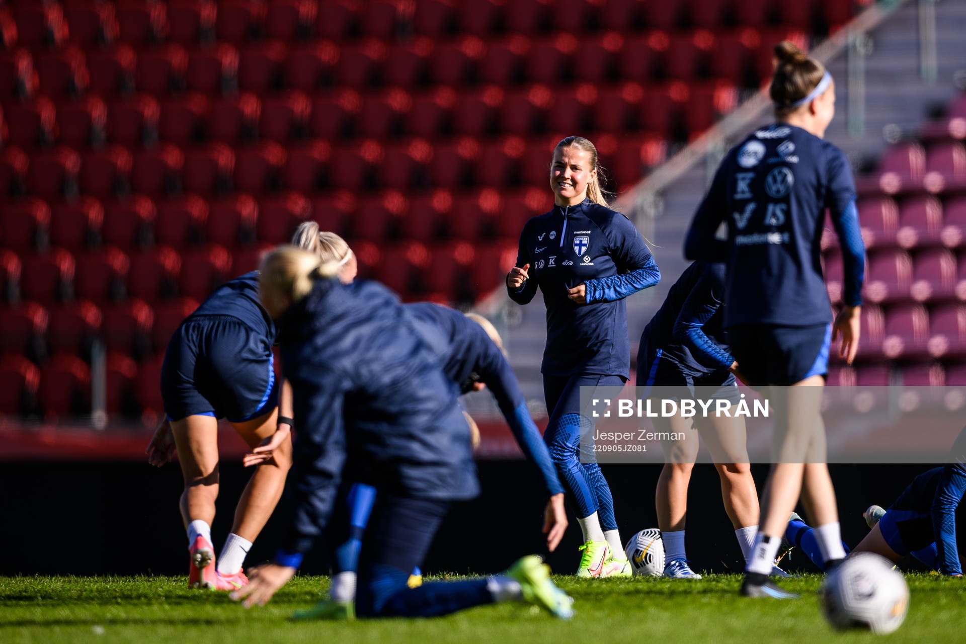 Players of Finland's women's national team at a training