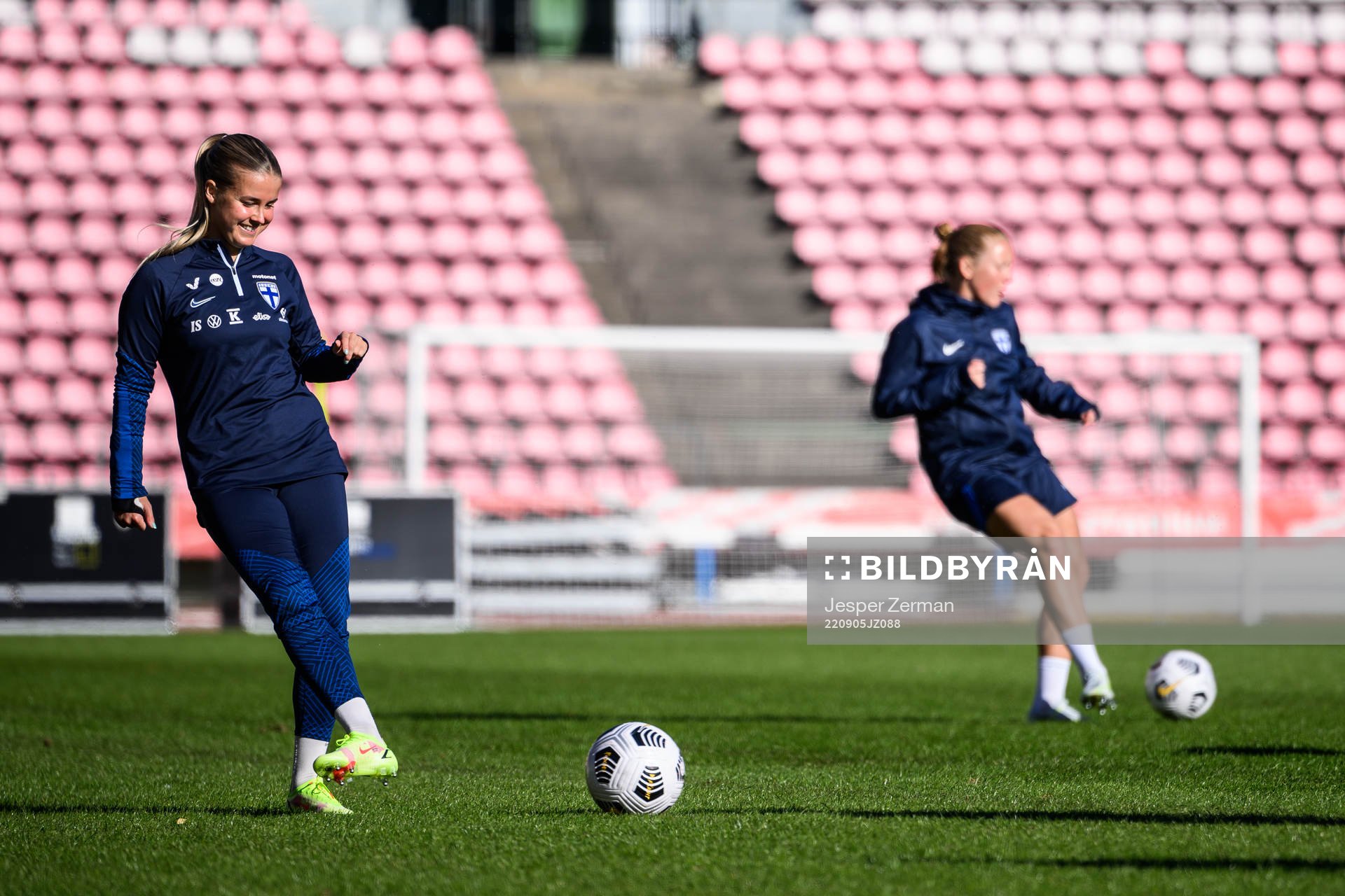 Players of Finland's women's national team at a training
